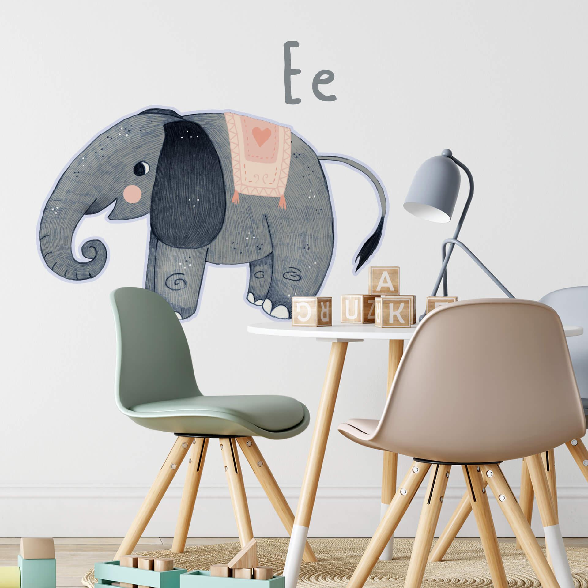 Sticker mural Loske - E comme Eléphant