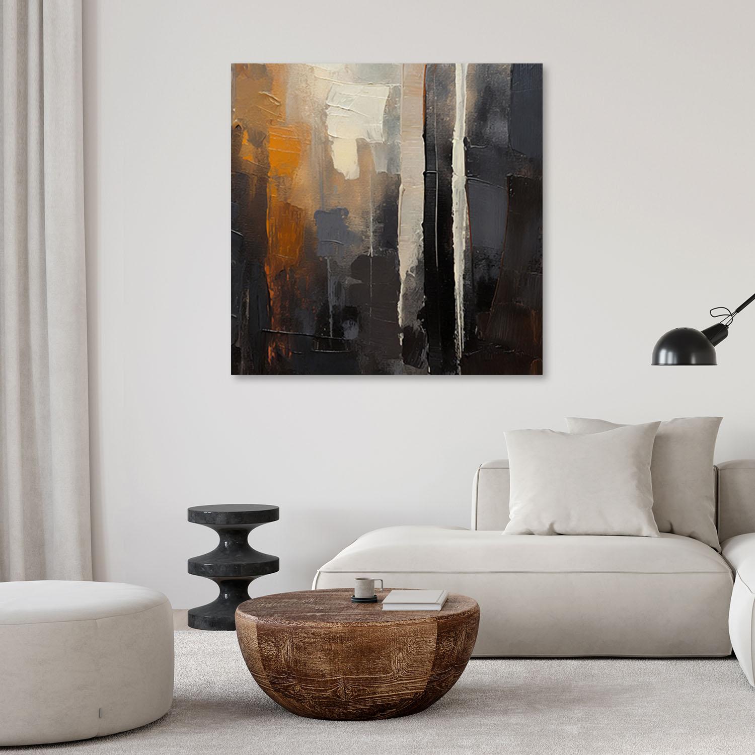 Canvasbillede, Abstrakt brun malet