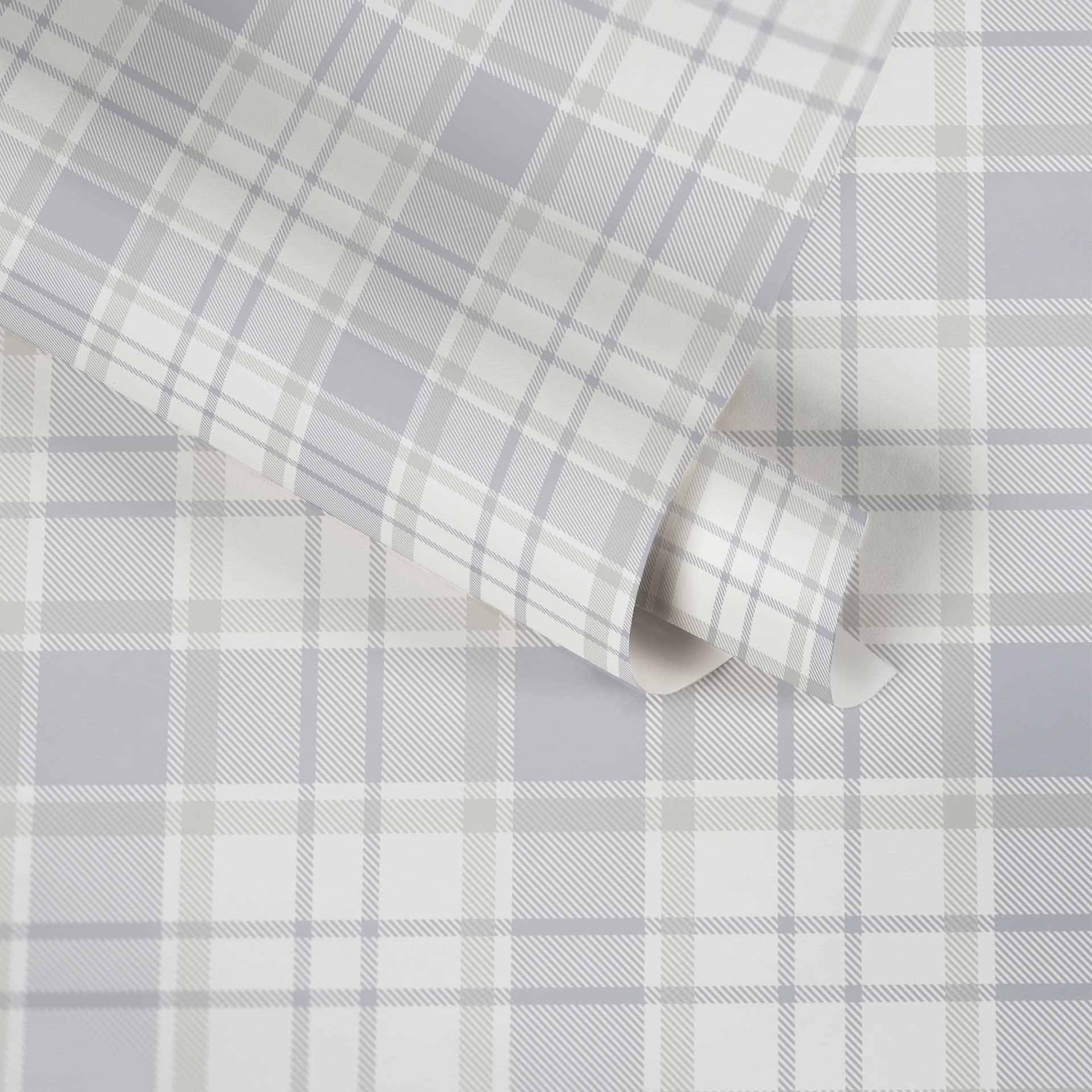 Stilfuldt tapet til børneværelset med ternet mønster i beige og grå - Made in Germany
