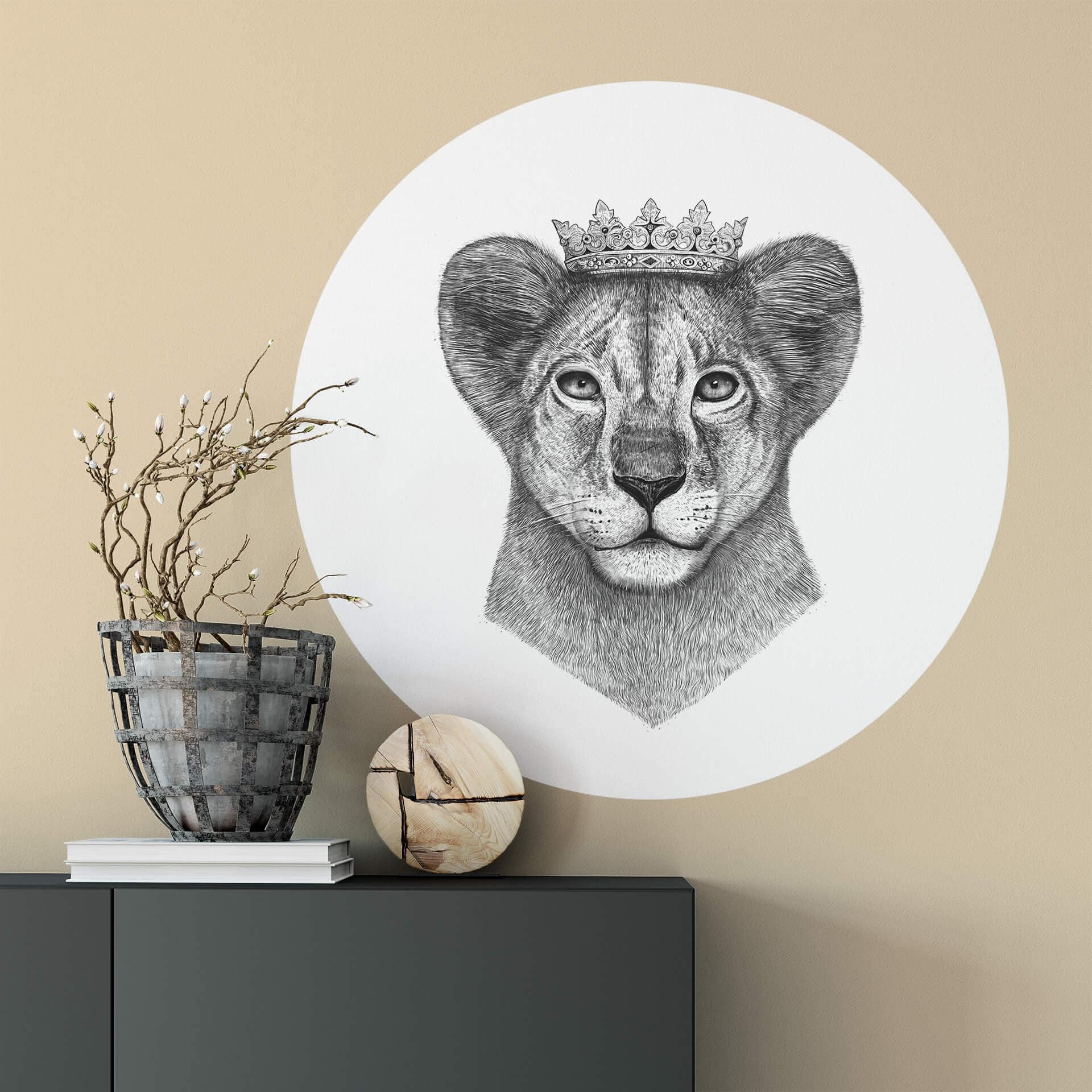 Sticker mural Korenkova - Le prince Lion - Rond