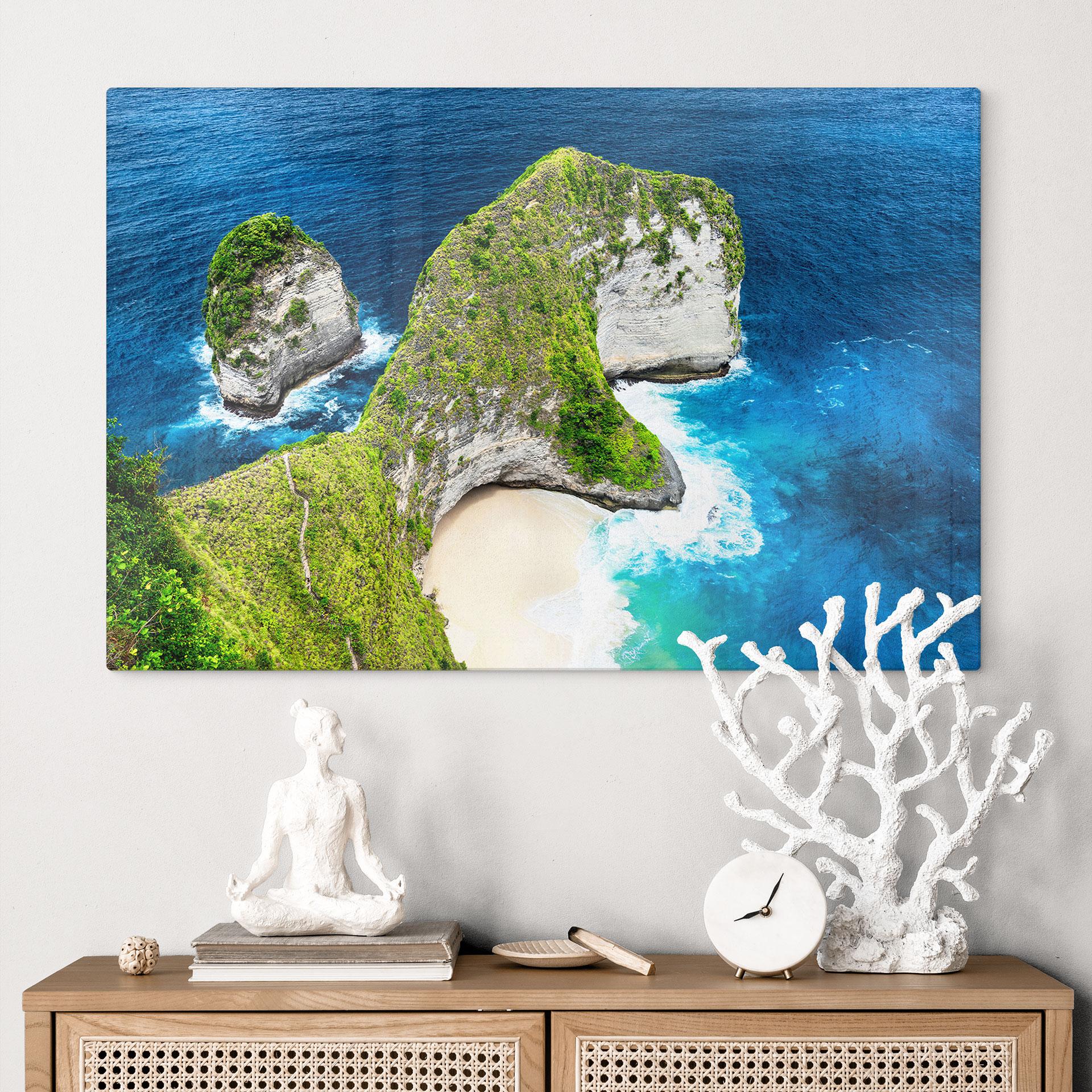 Glasbillede - Klippekyst af Nusa Penida | Strand nær Bali - Hugonnard