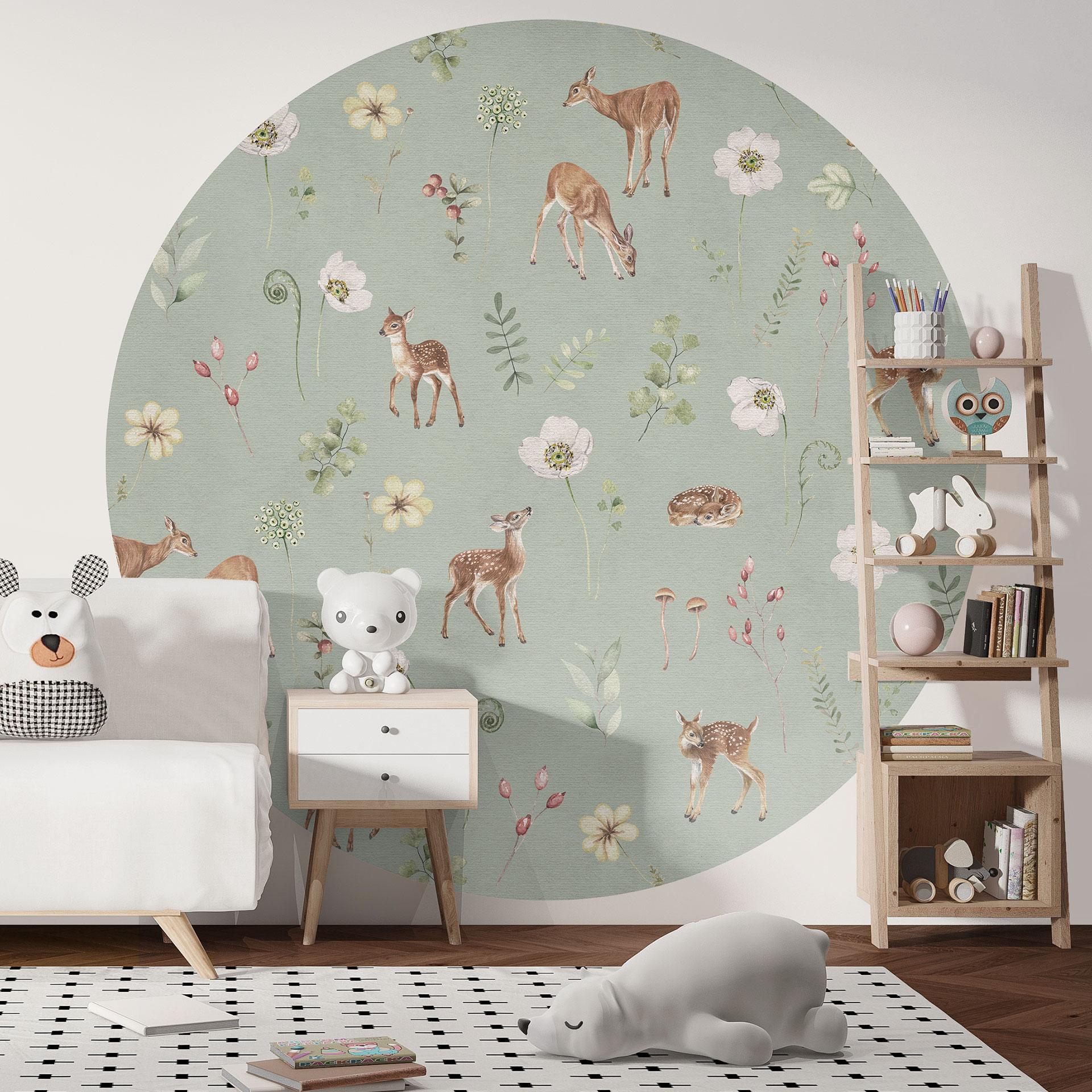 Fåredrøm på landet - Kikki Belle - Round - vliesetapet/selvklæbende non-woven tapet