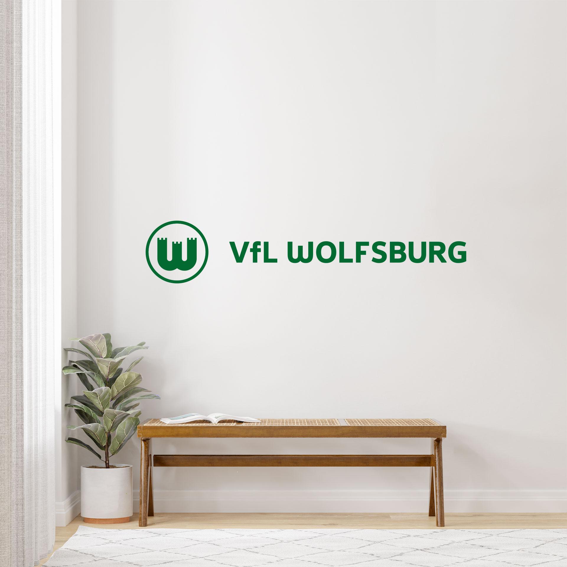 Wandtattoo VfL Wolfsburg Logo Schriftzug Horizontal