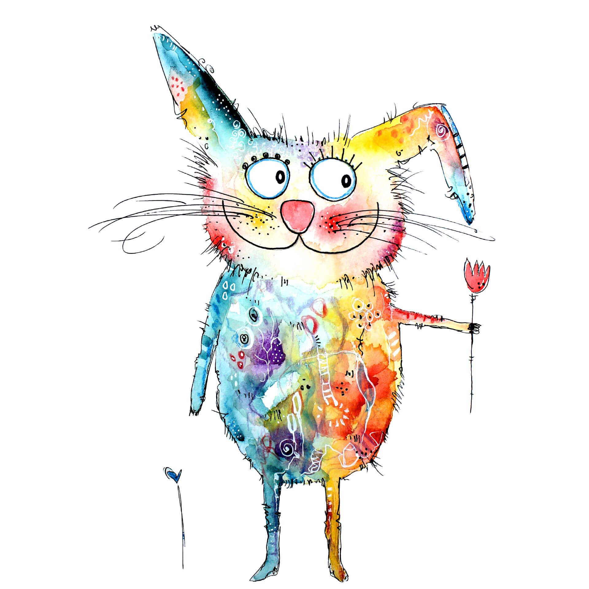 Wandtattoo Hagenmeyer - Happy Rabbit