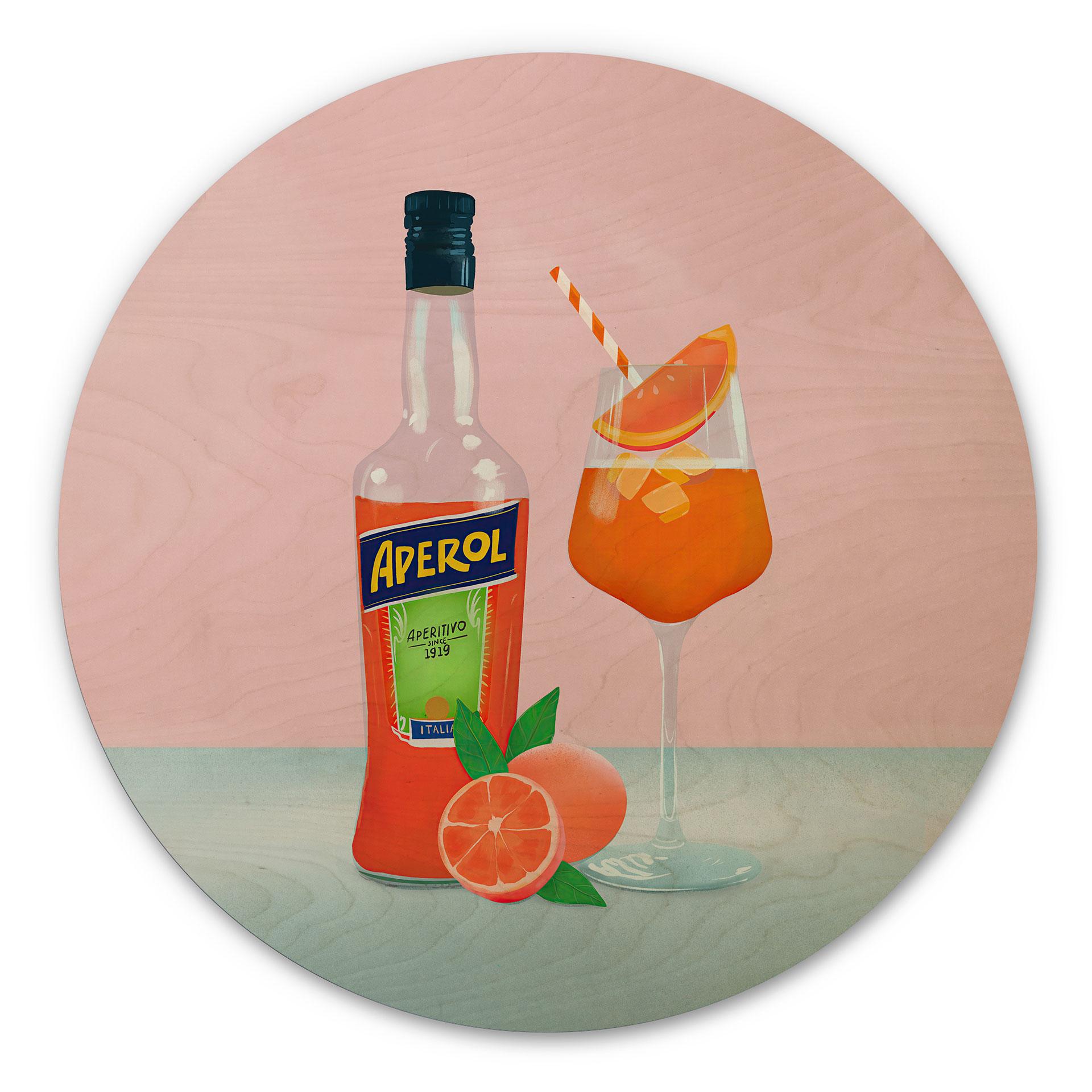 Væg cirkel træ Aperol - Lizde