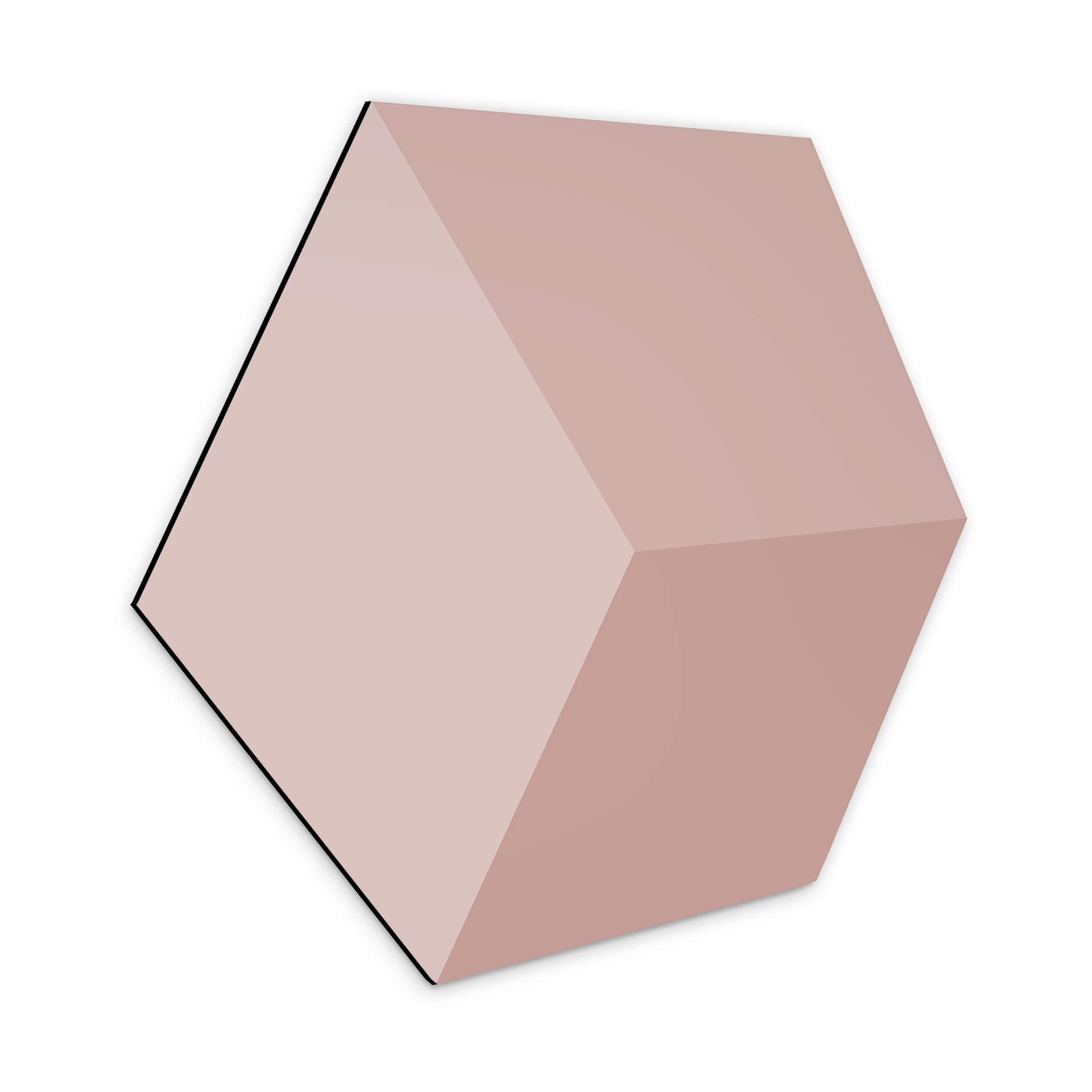 3D Hexagon Alu-Dibond - Lys rød