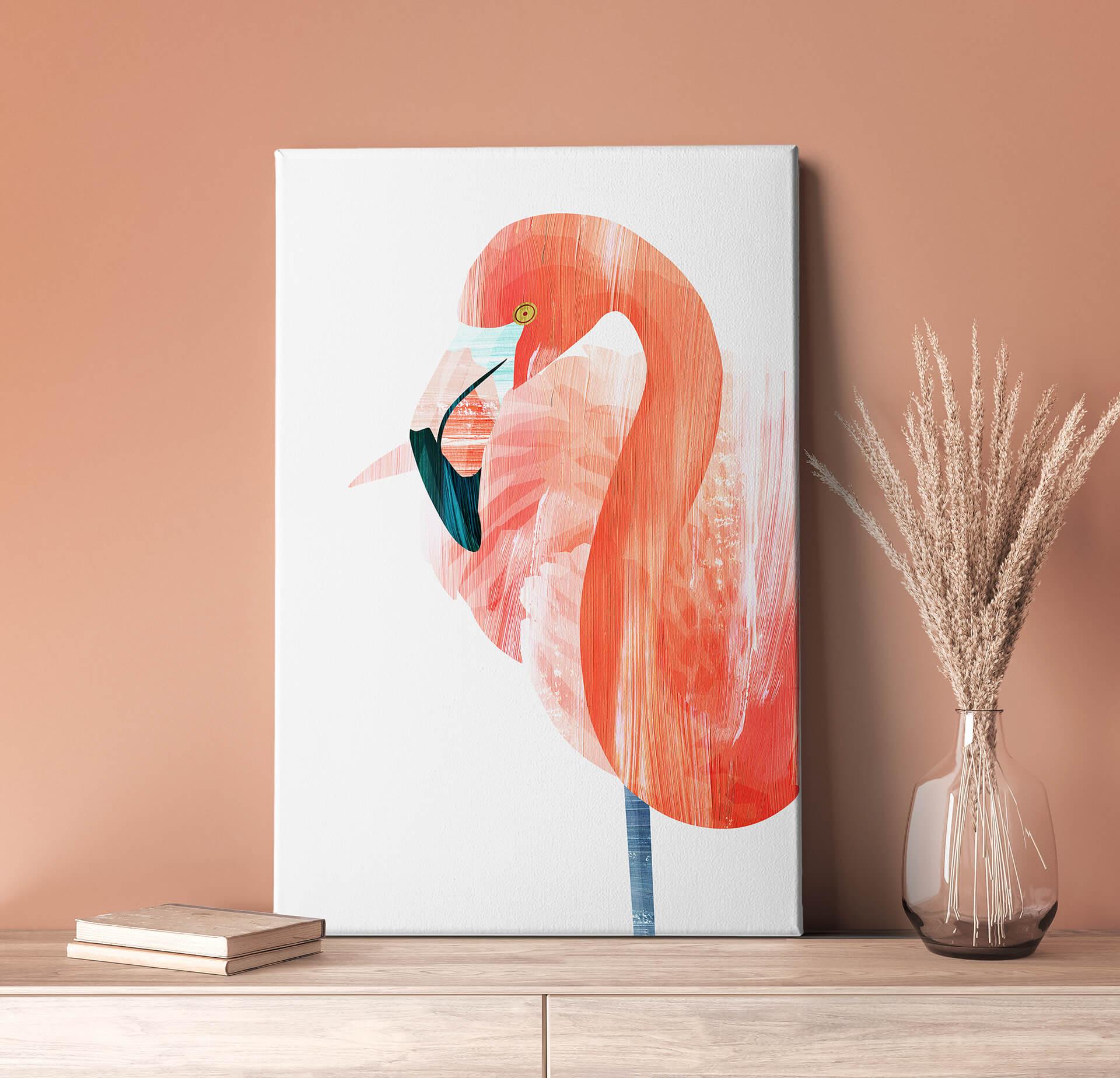 Leinwandbild Goed Blauw - Pink Flamingo
