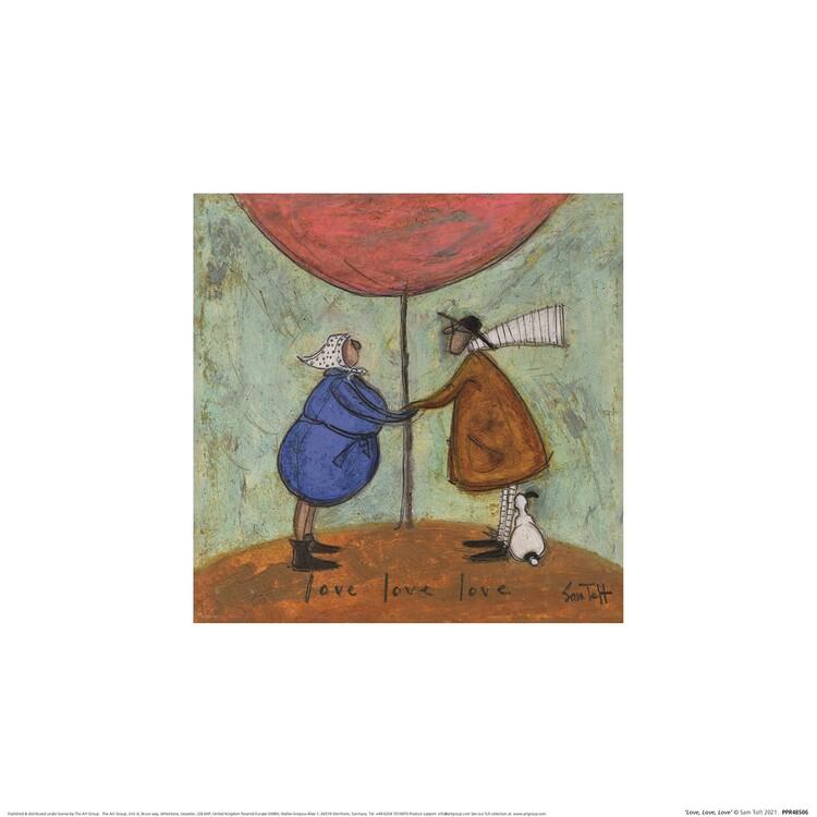 Plakat Sam Toft - Love, Love, Love kunsttryk, Sam Toft (30 x 30 cm)