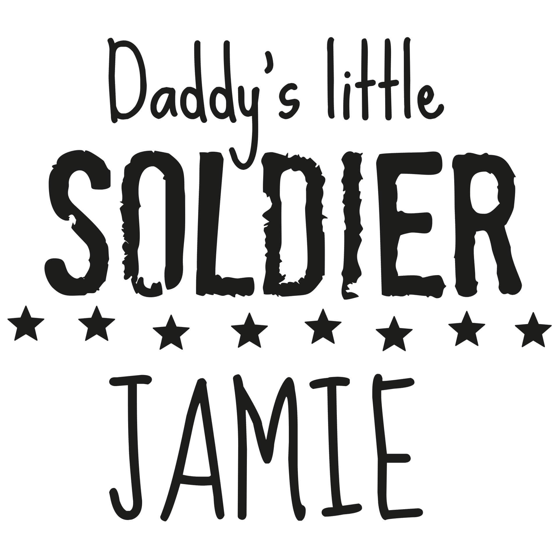 Wallsticker -  + Name Daddy's little Soldier