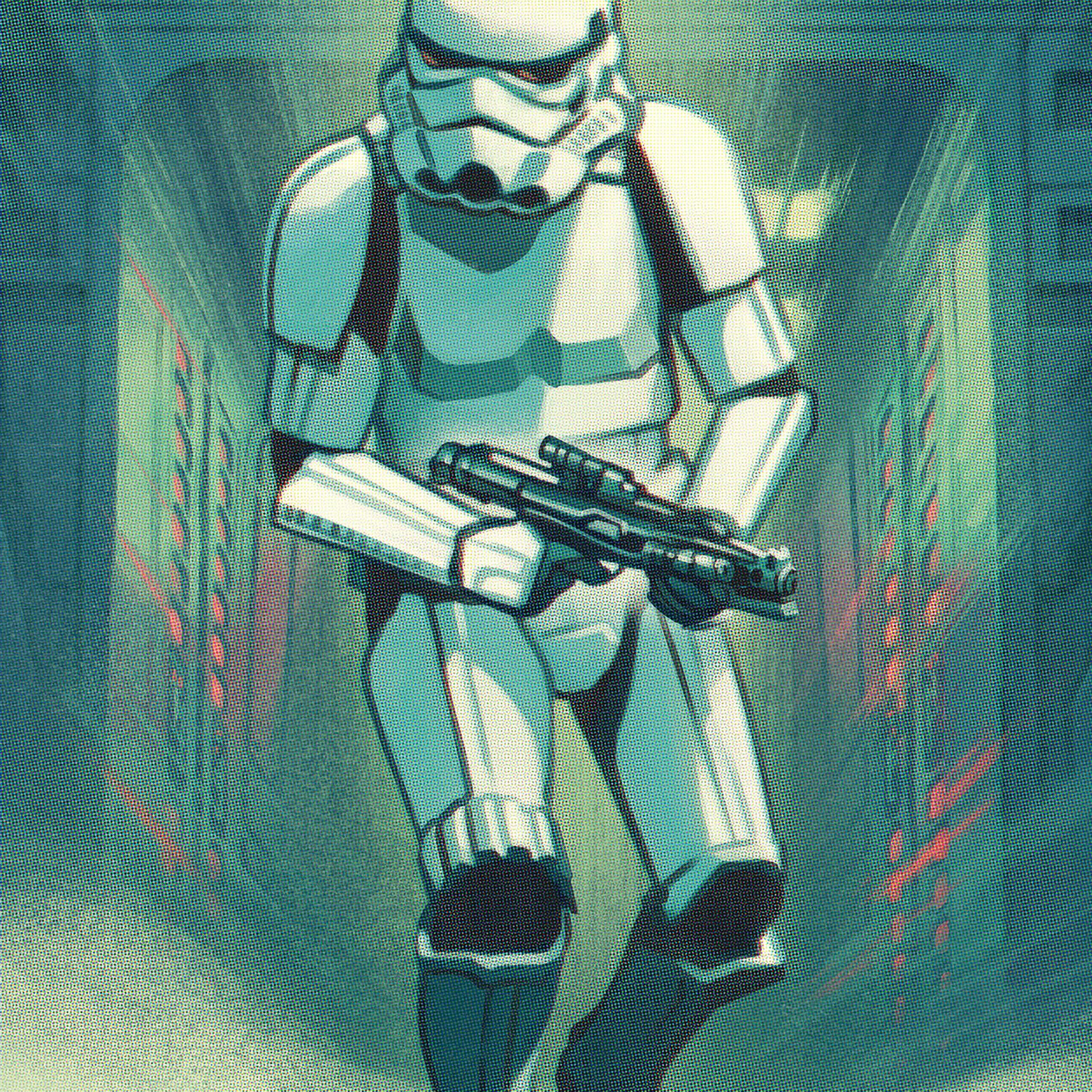 Vlies Fototapete - Mandalorian Stormtrooper Print - 200 x 280 cm