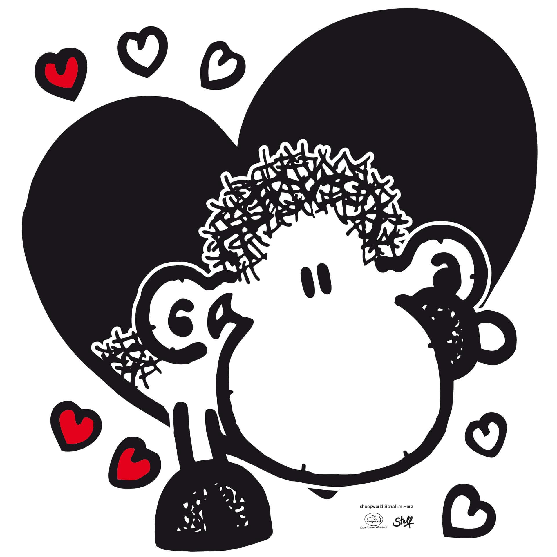 Wandtattoo sheepworld Schaf im Herz