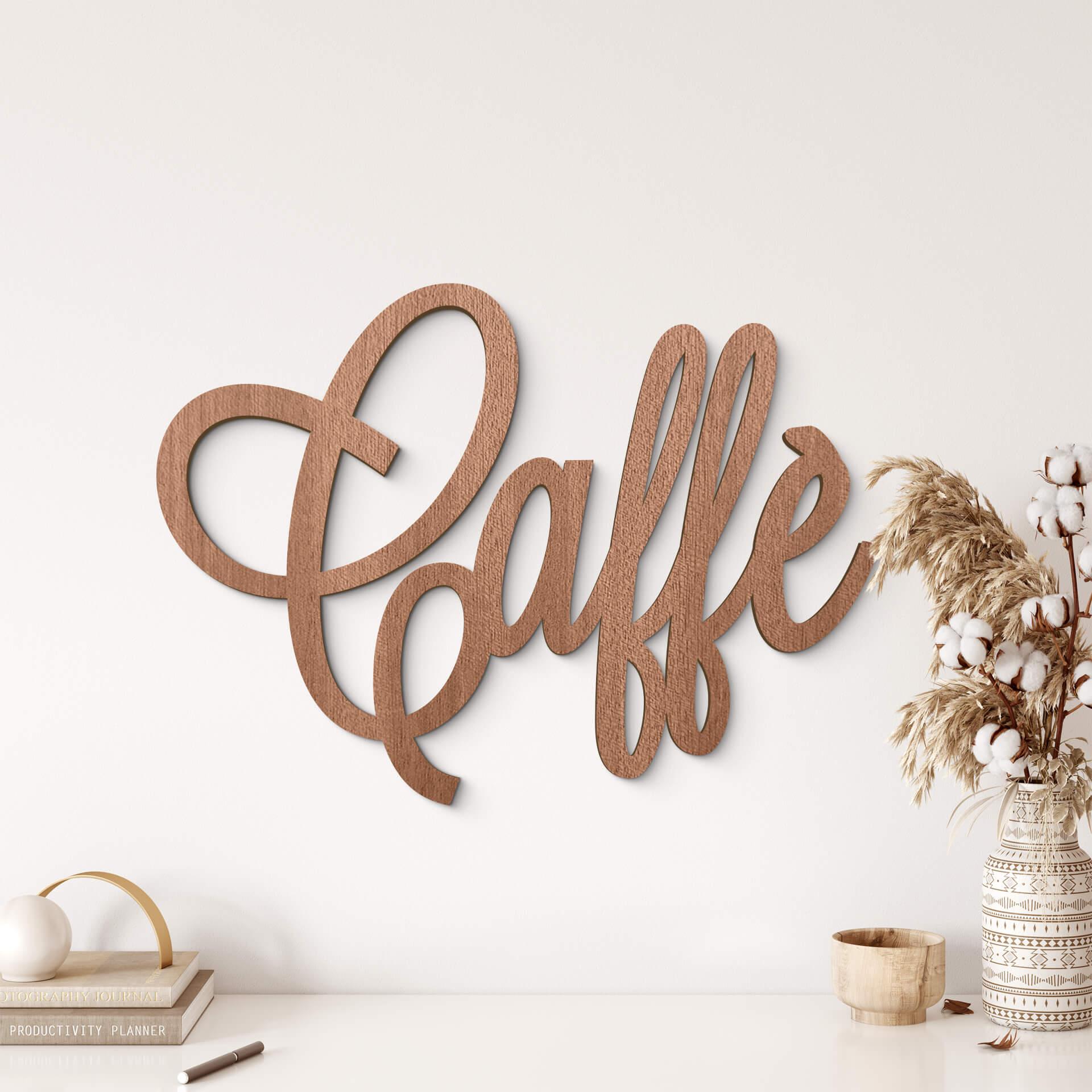 Décoration murale en bois placage d'acajou - Caffè