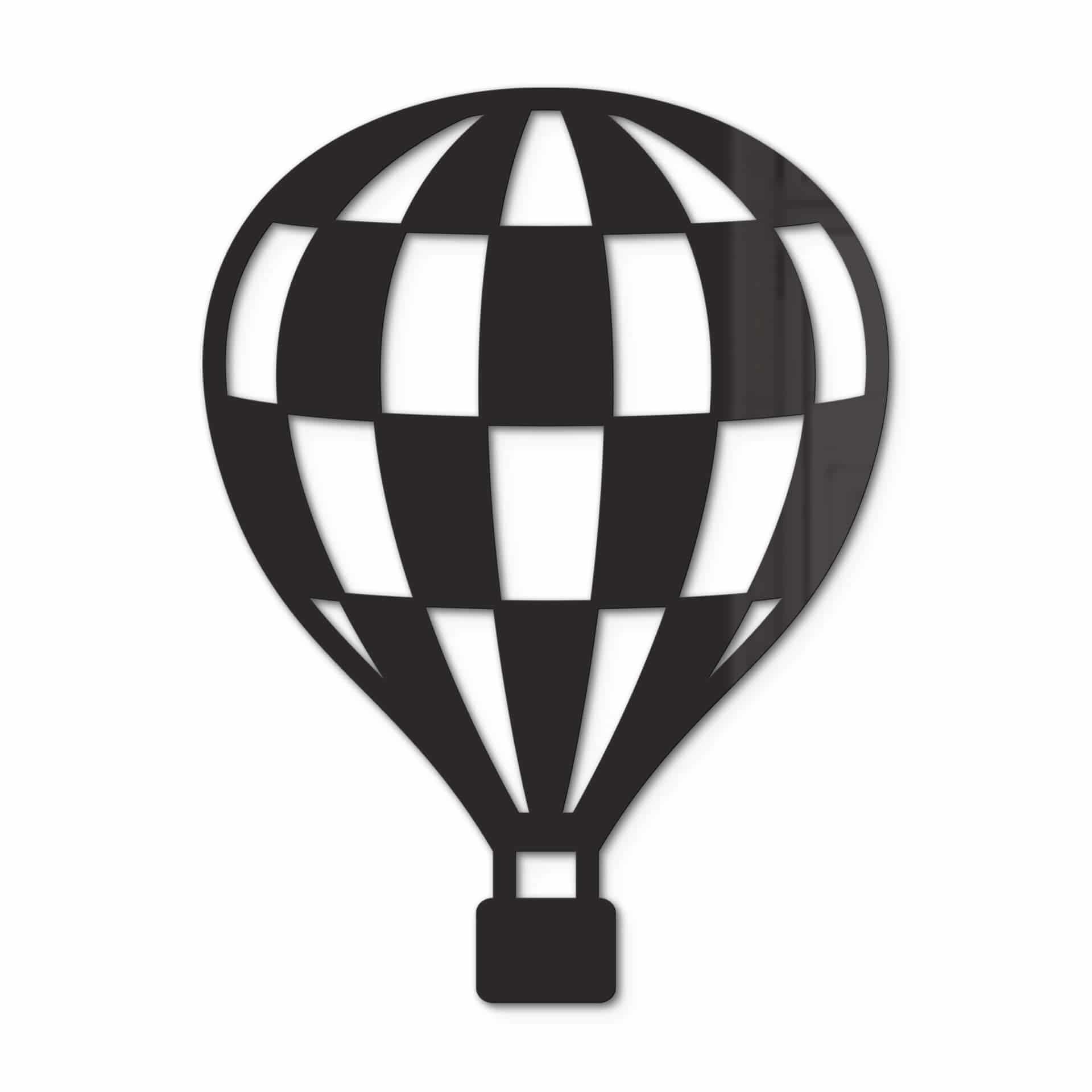 Acryldeko Heißluftballon kariert