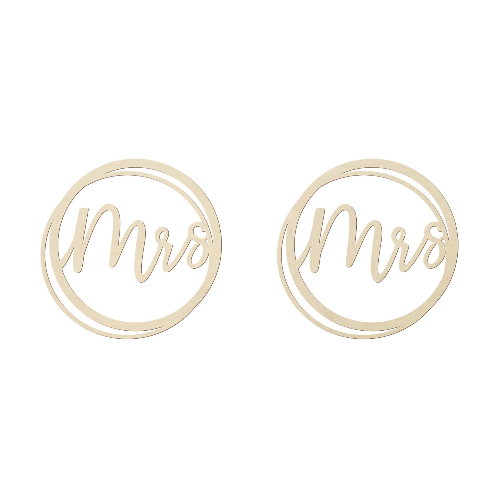 Letras de madera boda Sra. y Sra. - Álamo