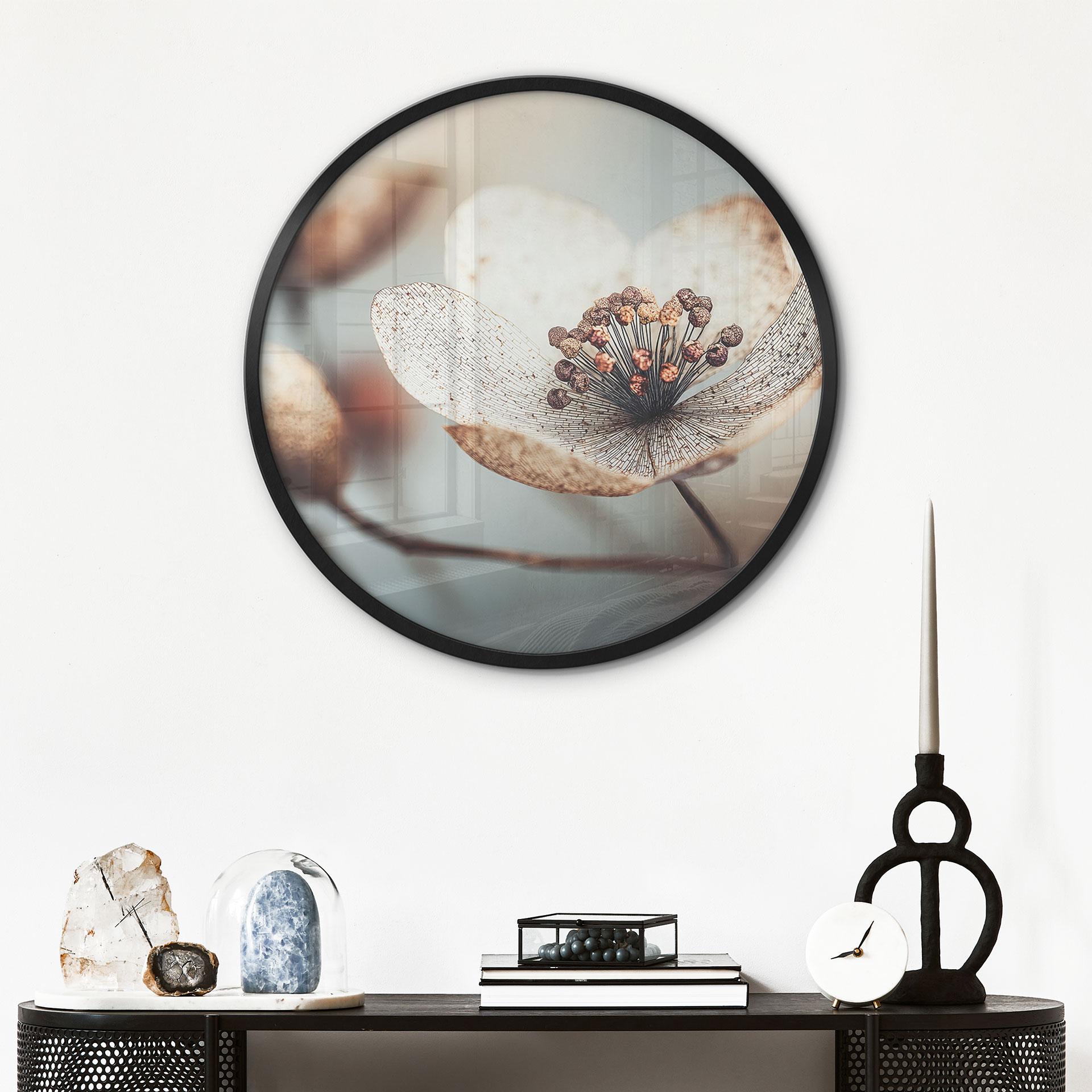 Plakat Boho tørret blomst makro - Treechild - Rund
