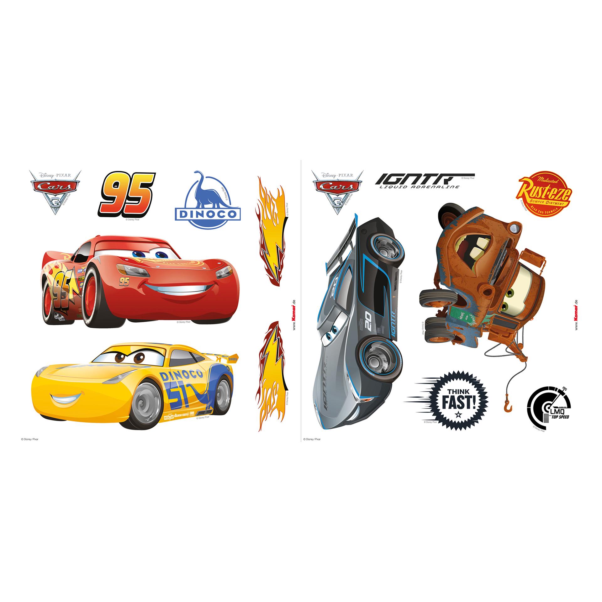 Vinduessticker Disney Cars 3, 14 dele