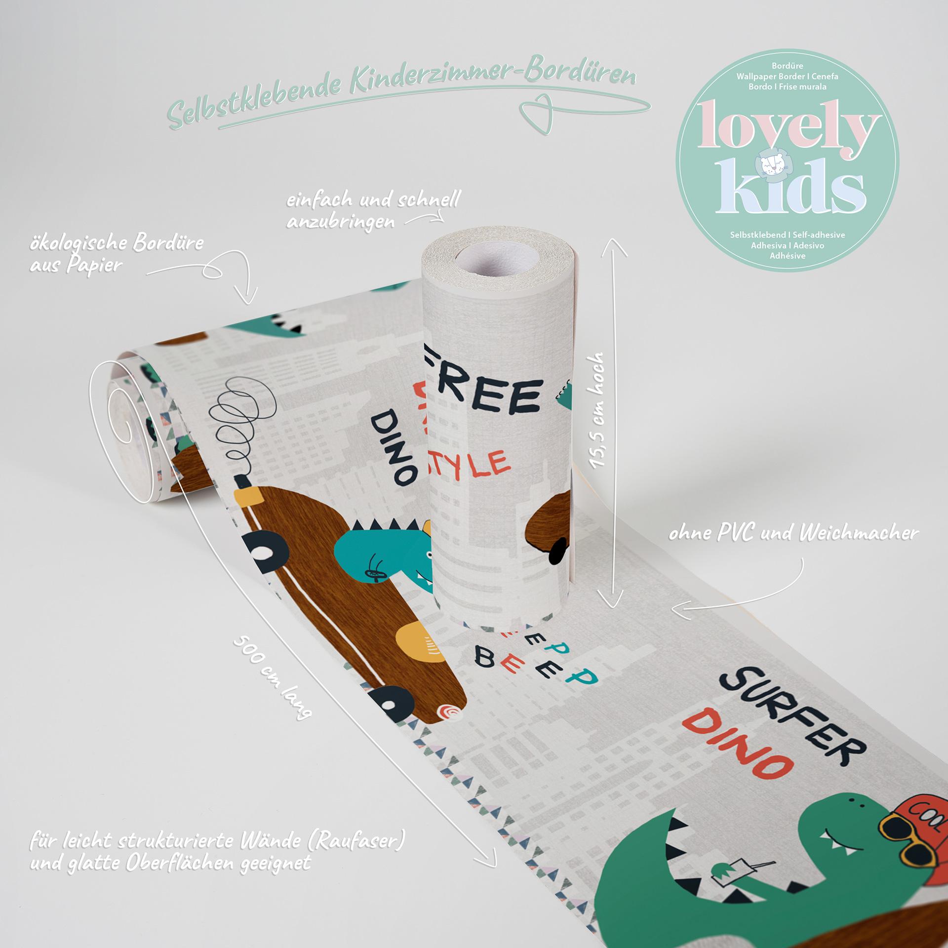 A.S. Création Lovely Kids Frise autocollante enfant - Vert, Brun