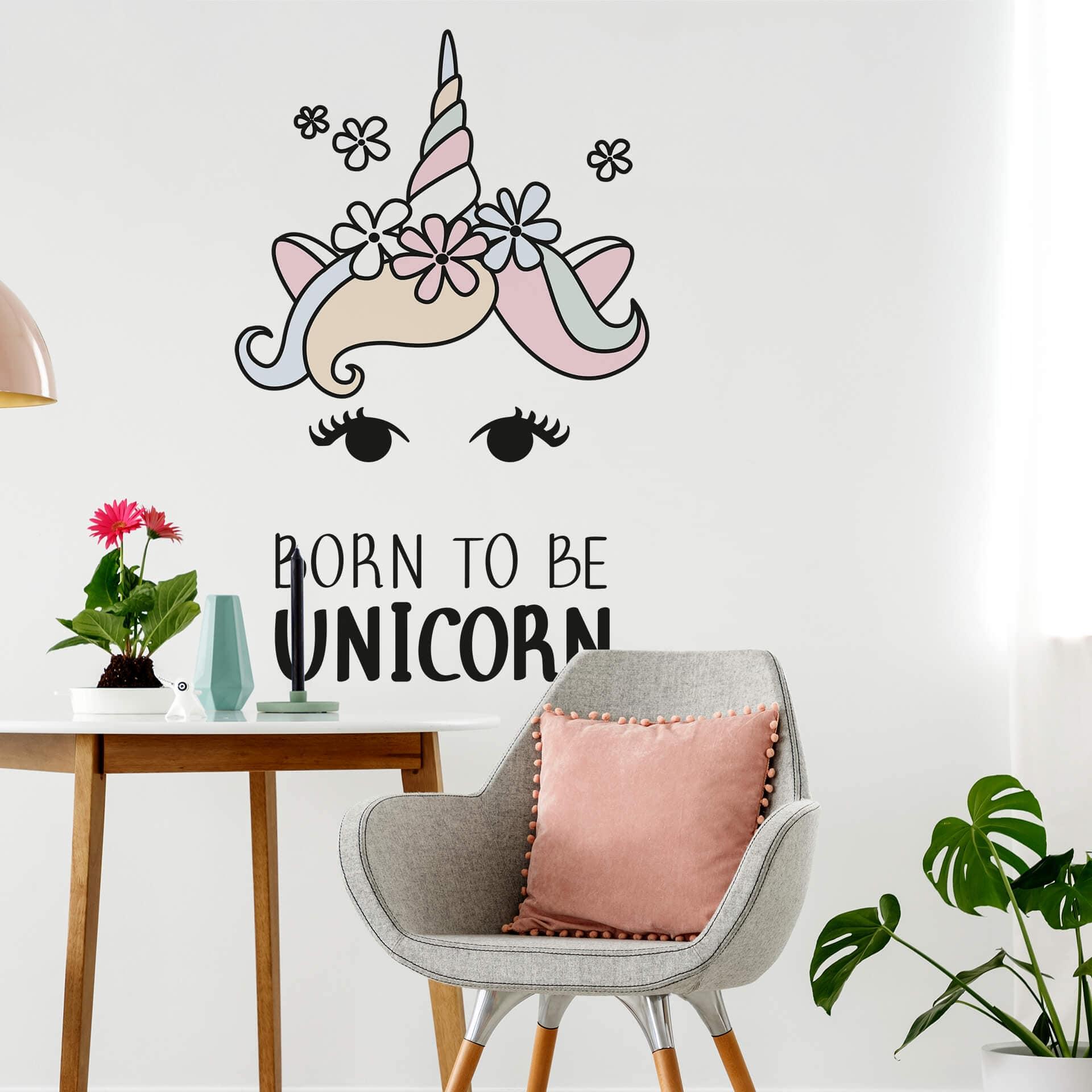 Wandtattoo Kvilis - Einhornkopf Born to be Unicorn