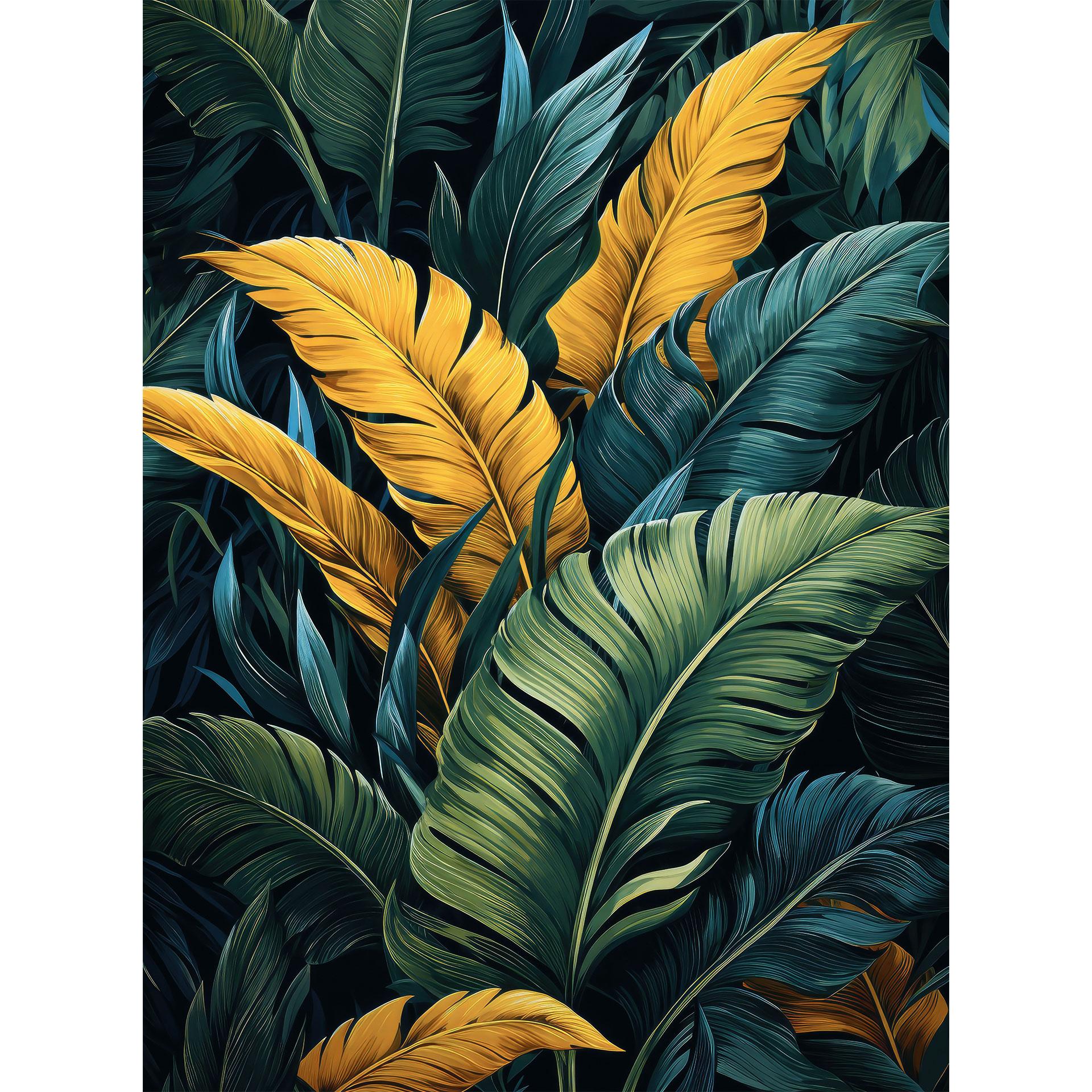 Fotobehang Kleurrijke palmbladeren - Jaszke