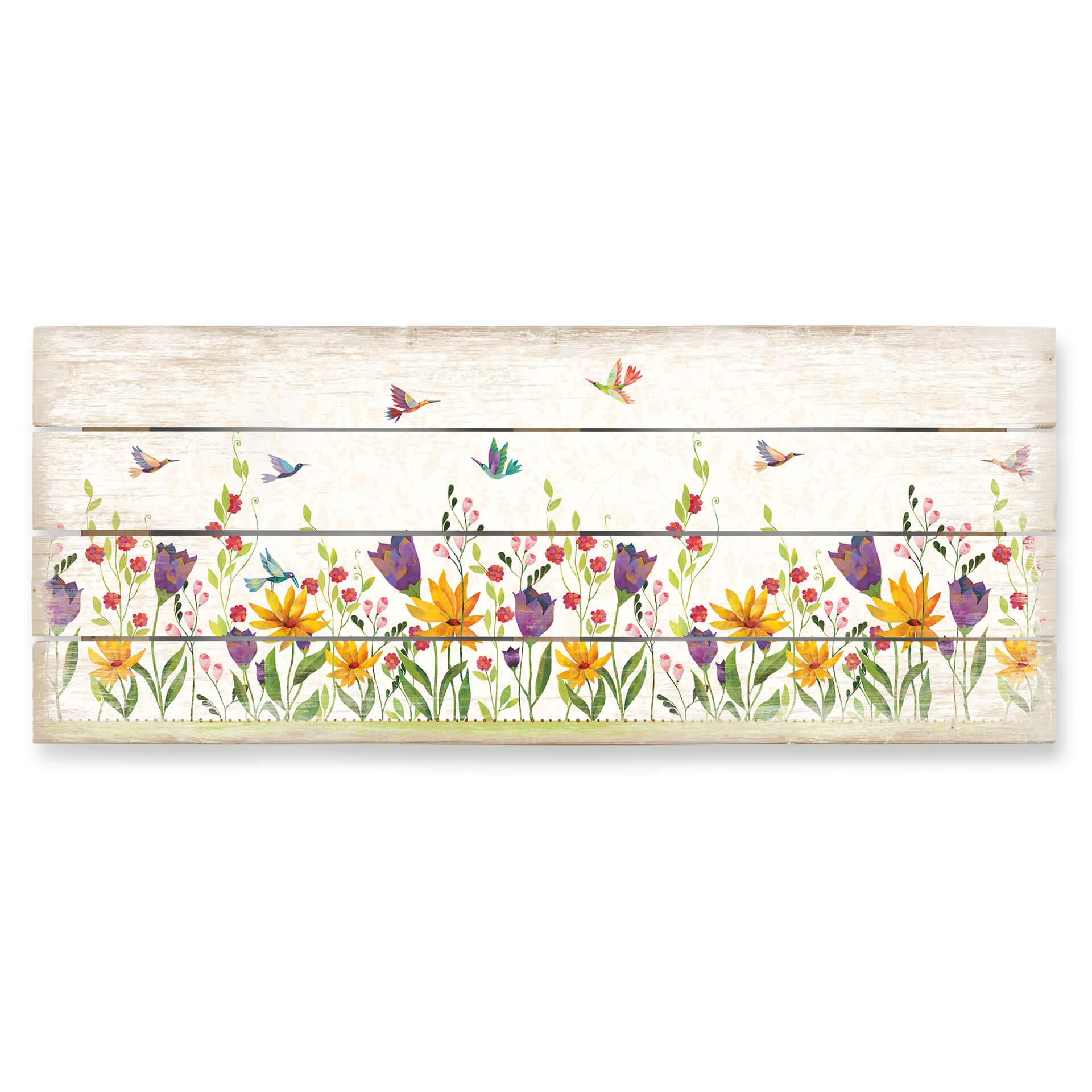 Holzbild Blanz - Blütenpoesie100x40 cm