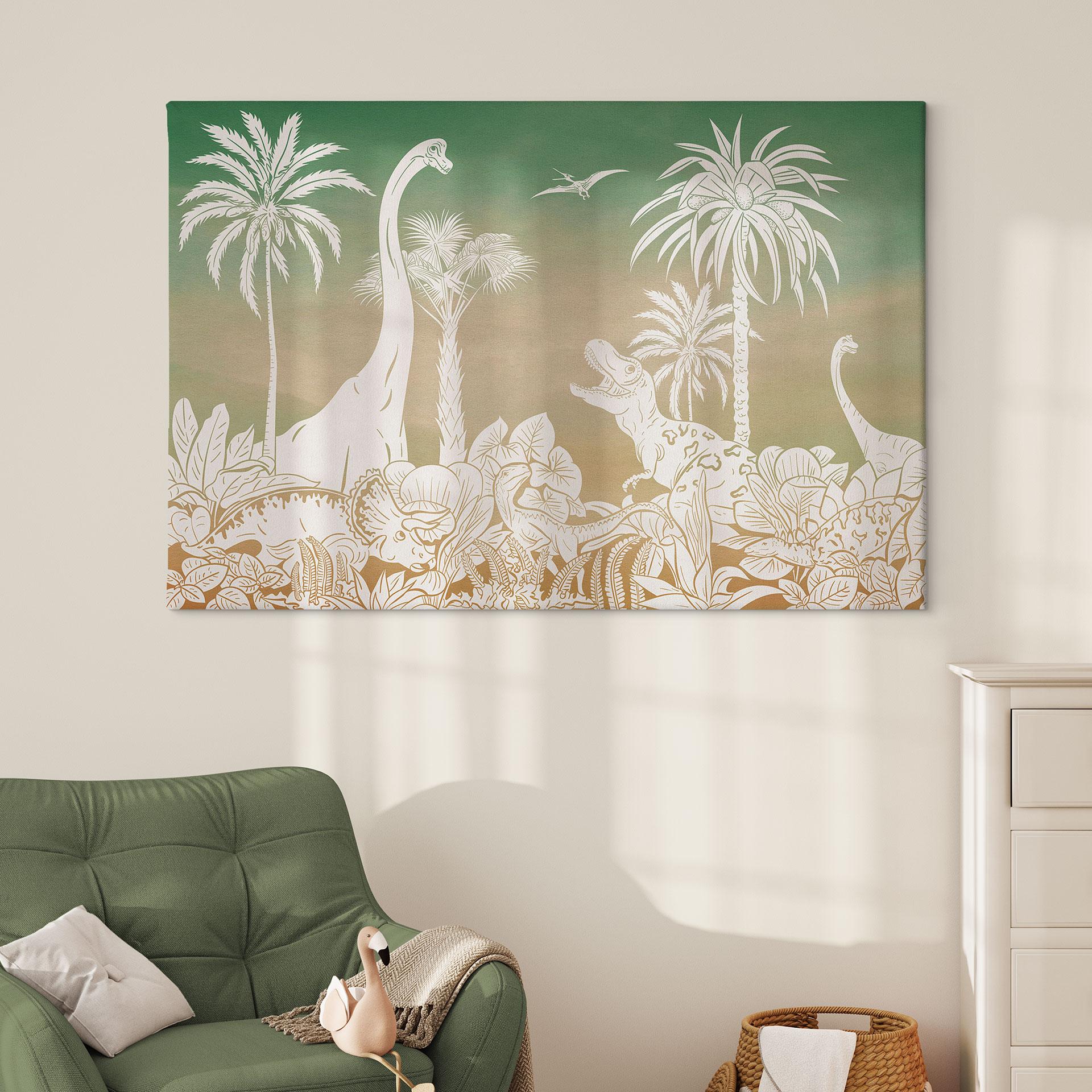 Canvasbillede Eventyrlig tur til dinosaurerne - Ombre - Kikki Belle