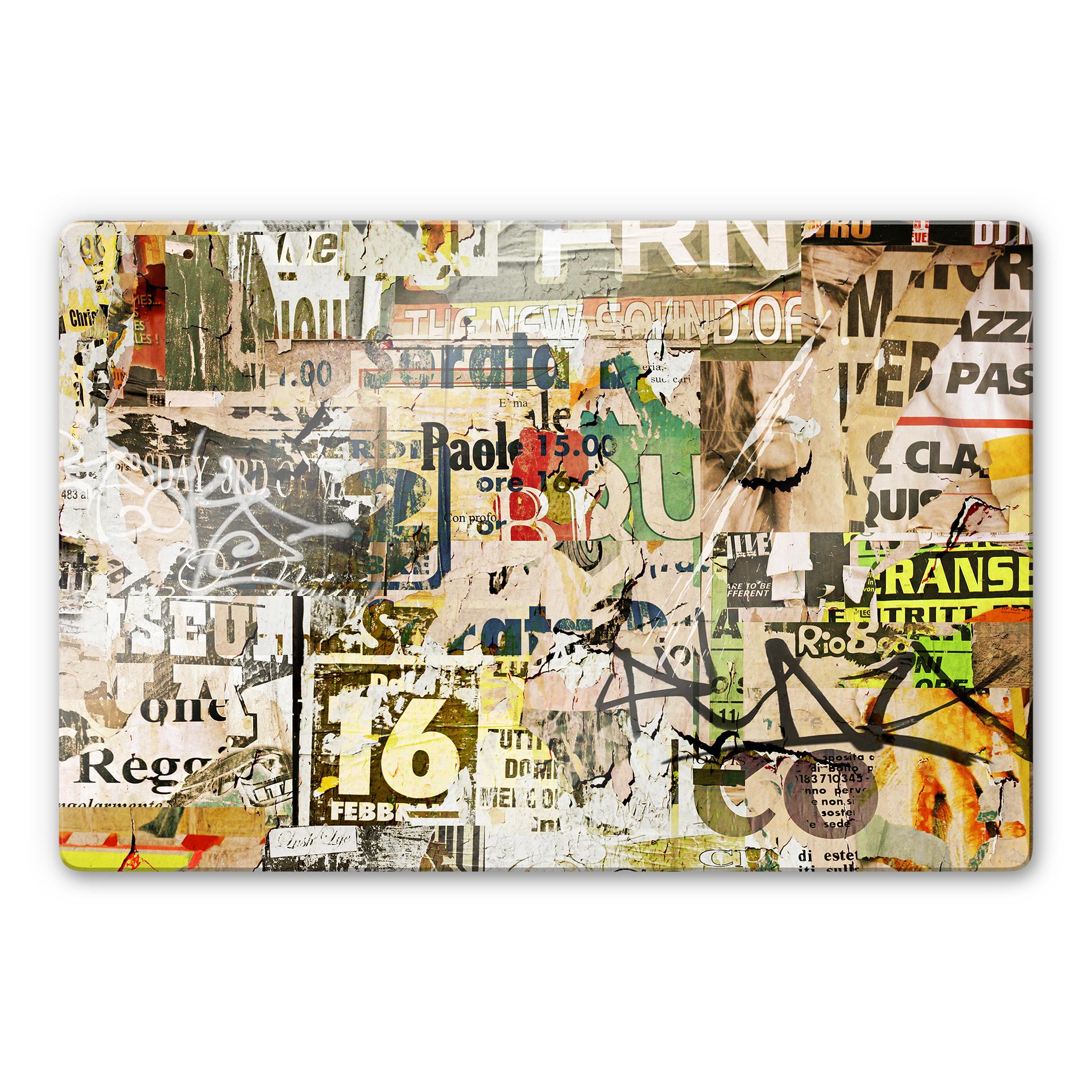 Glasbillede - Reklame Collage