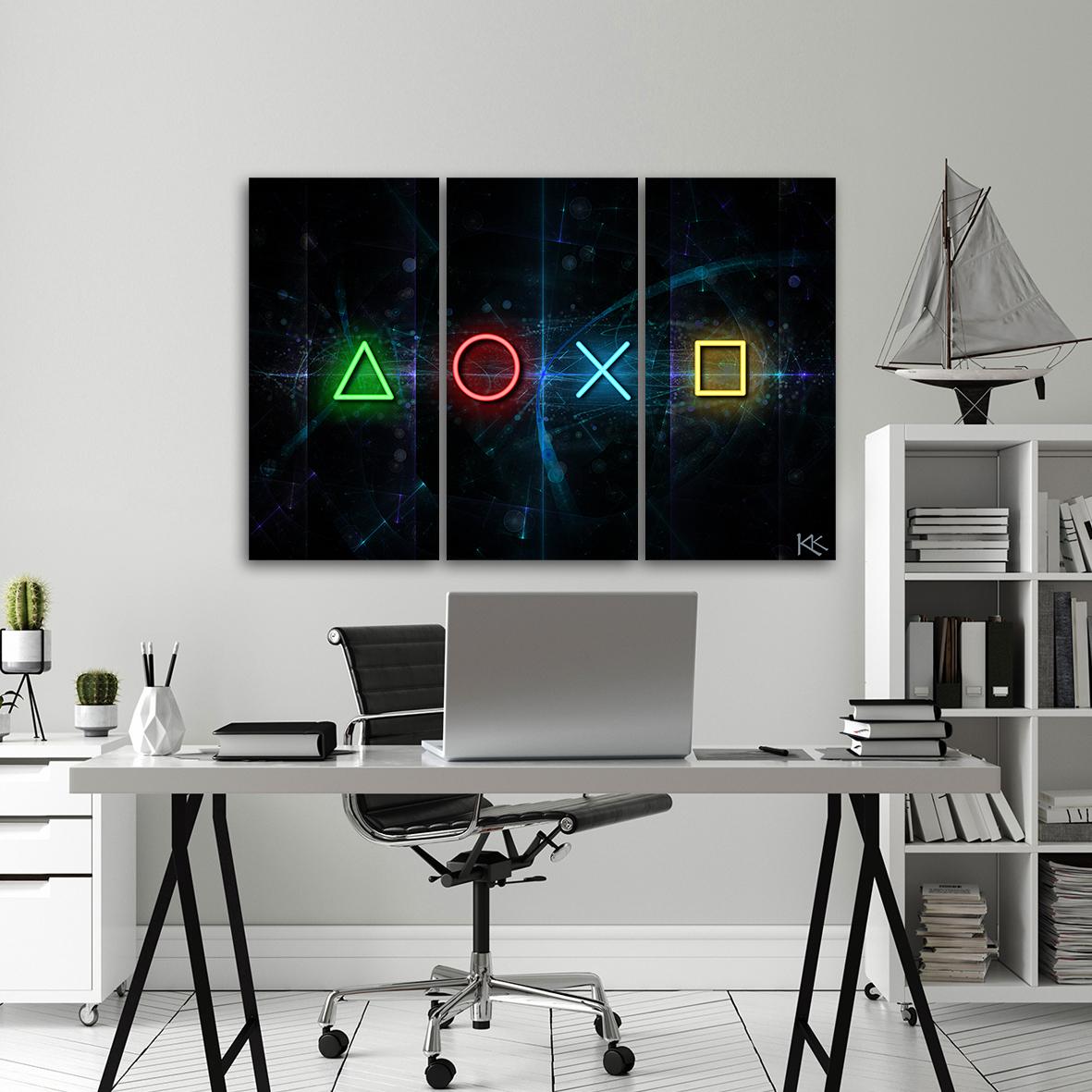 Canvas print 3 dele, knapper til controlleren