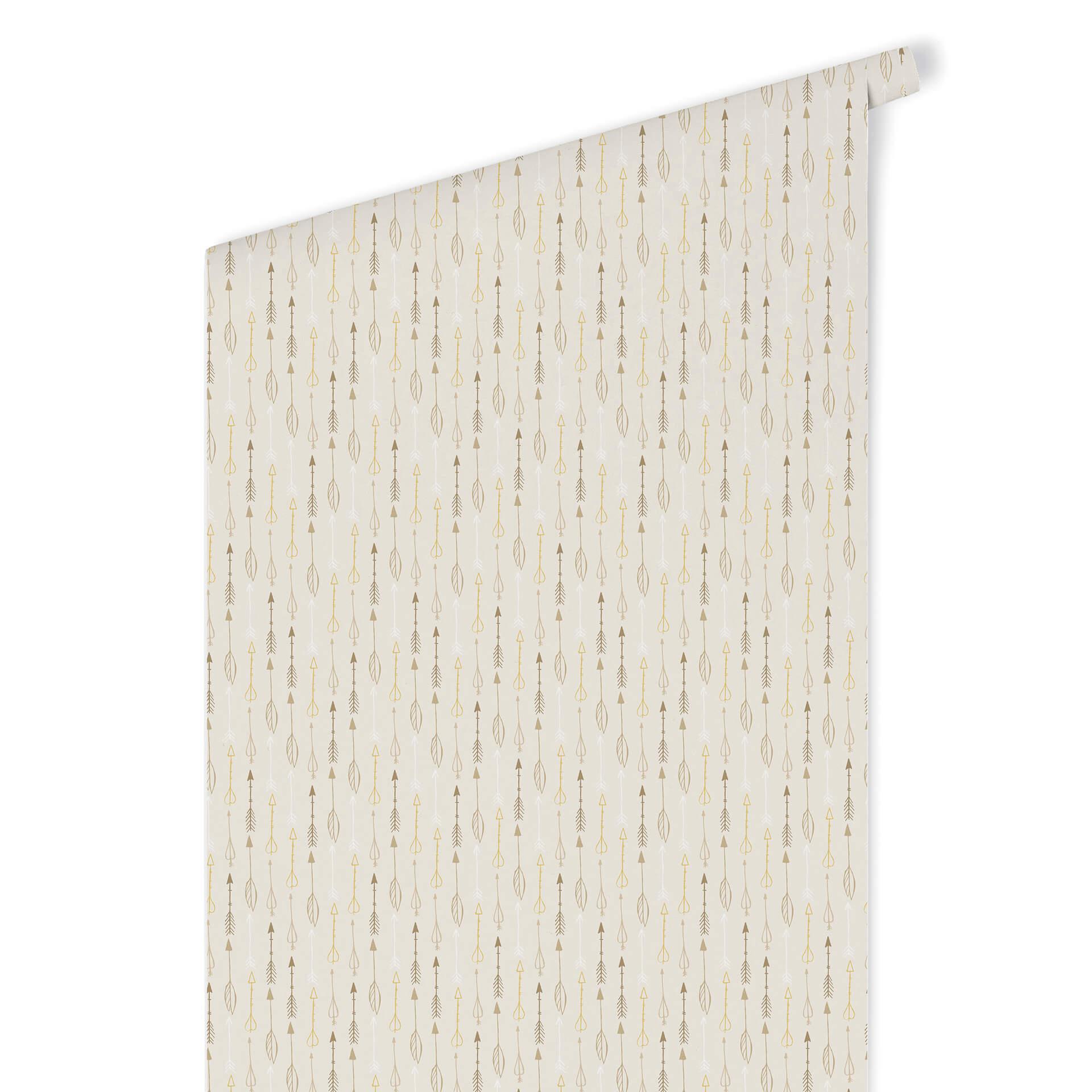 Patroonbehang Pijl en Boog Beige