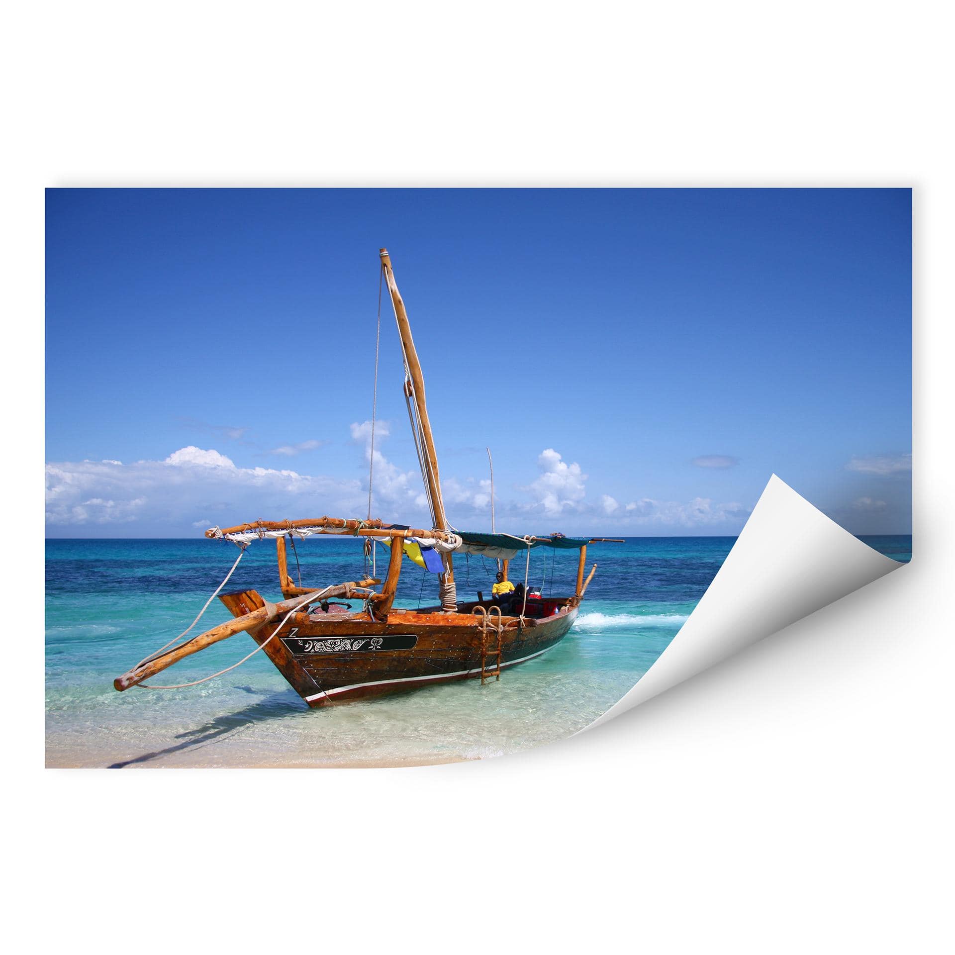 Zelfklevende Poster Caribbean Sailboat