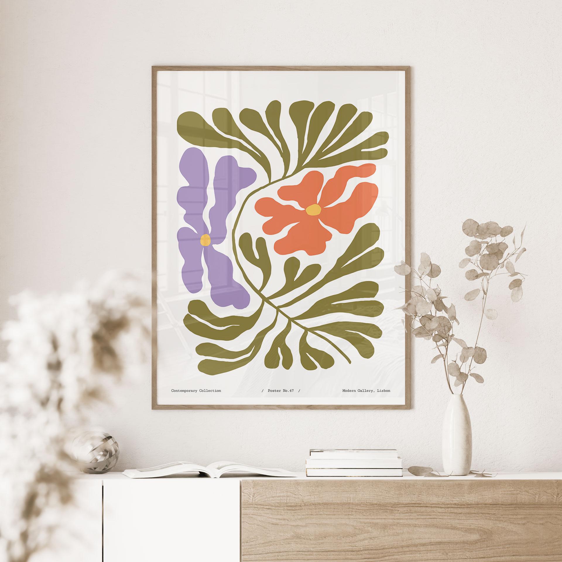 Abstrakt blomsterplakat i retrostil - Treechild