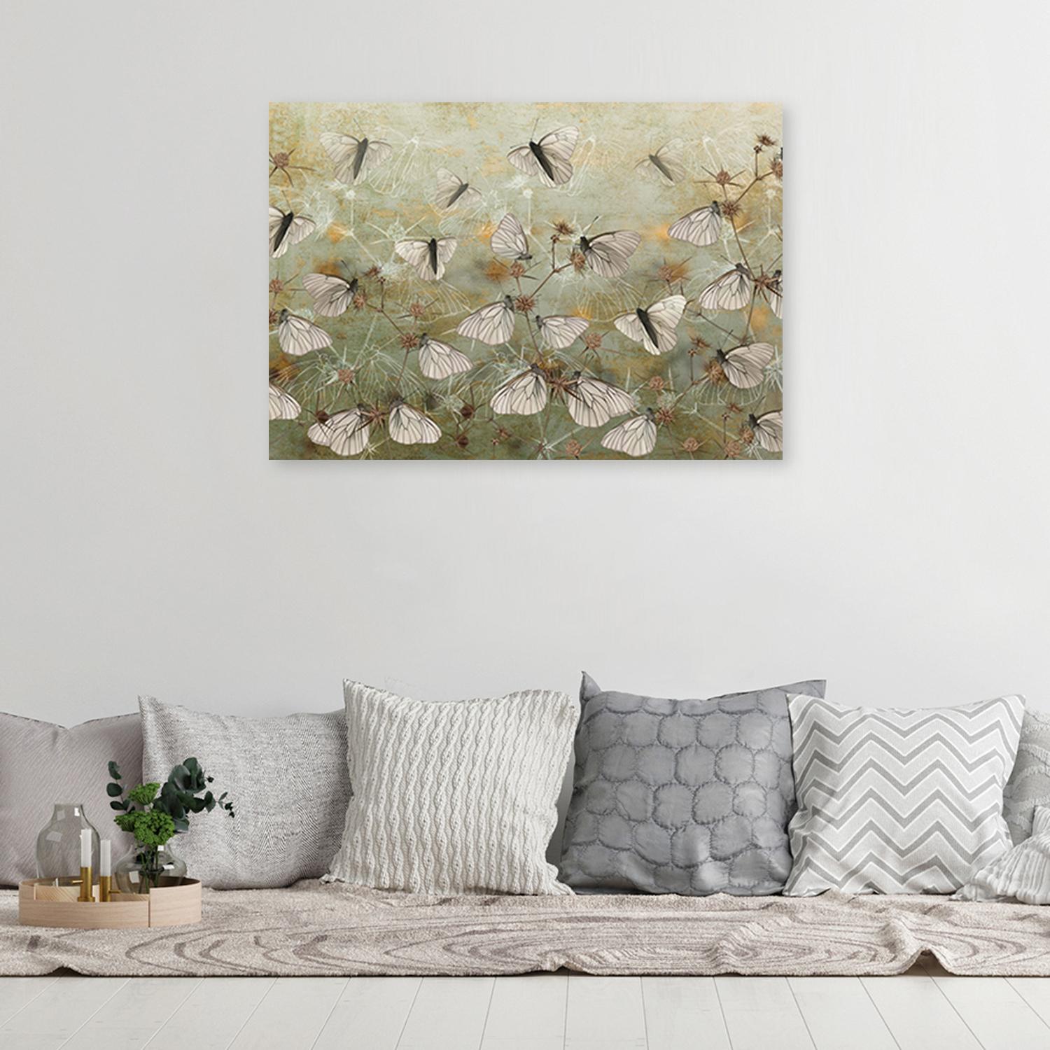 Canvasbillede, Boho sommerfugle på engen