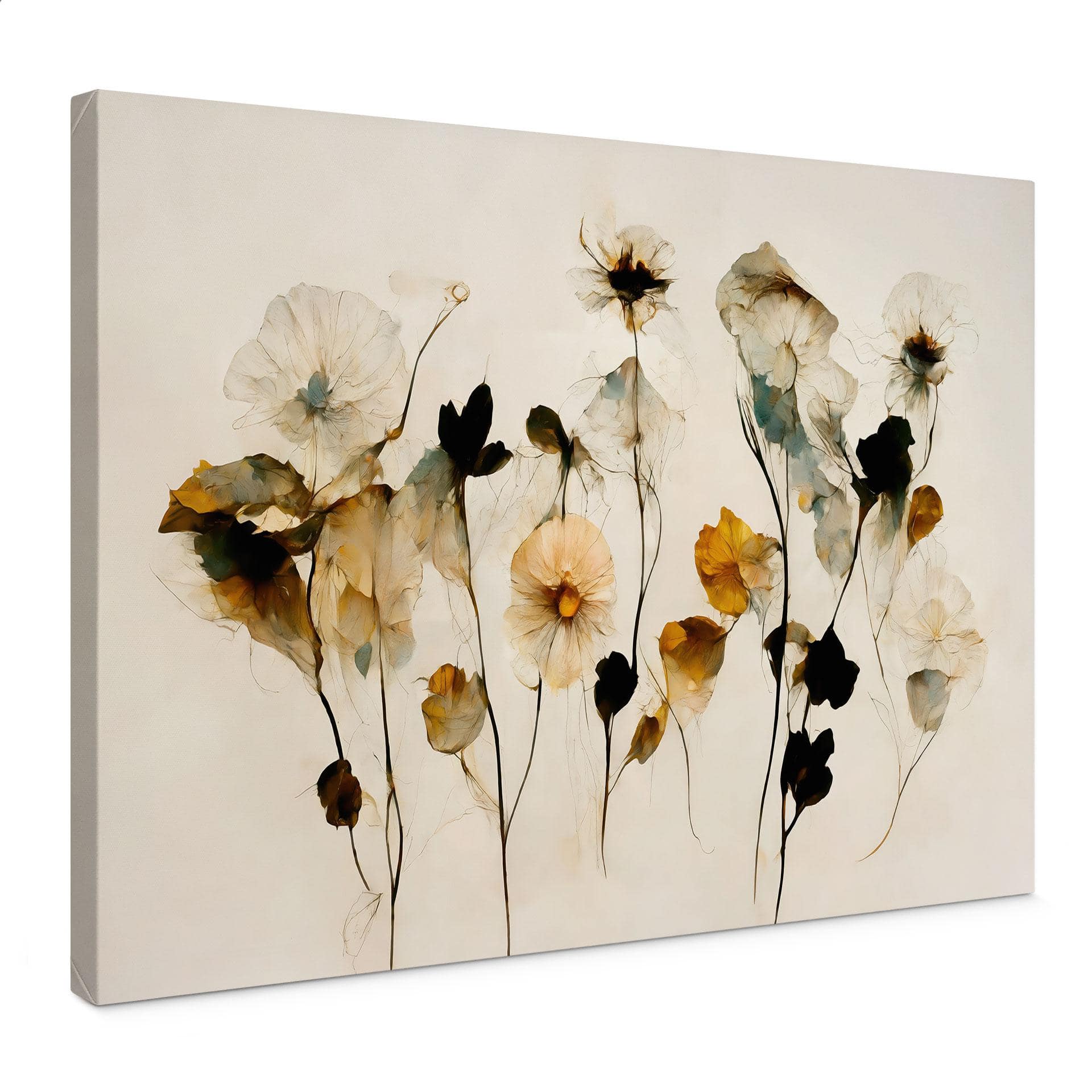 Leinwandbild Filigrane Trockenblumen in Naturtönen - Treechild