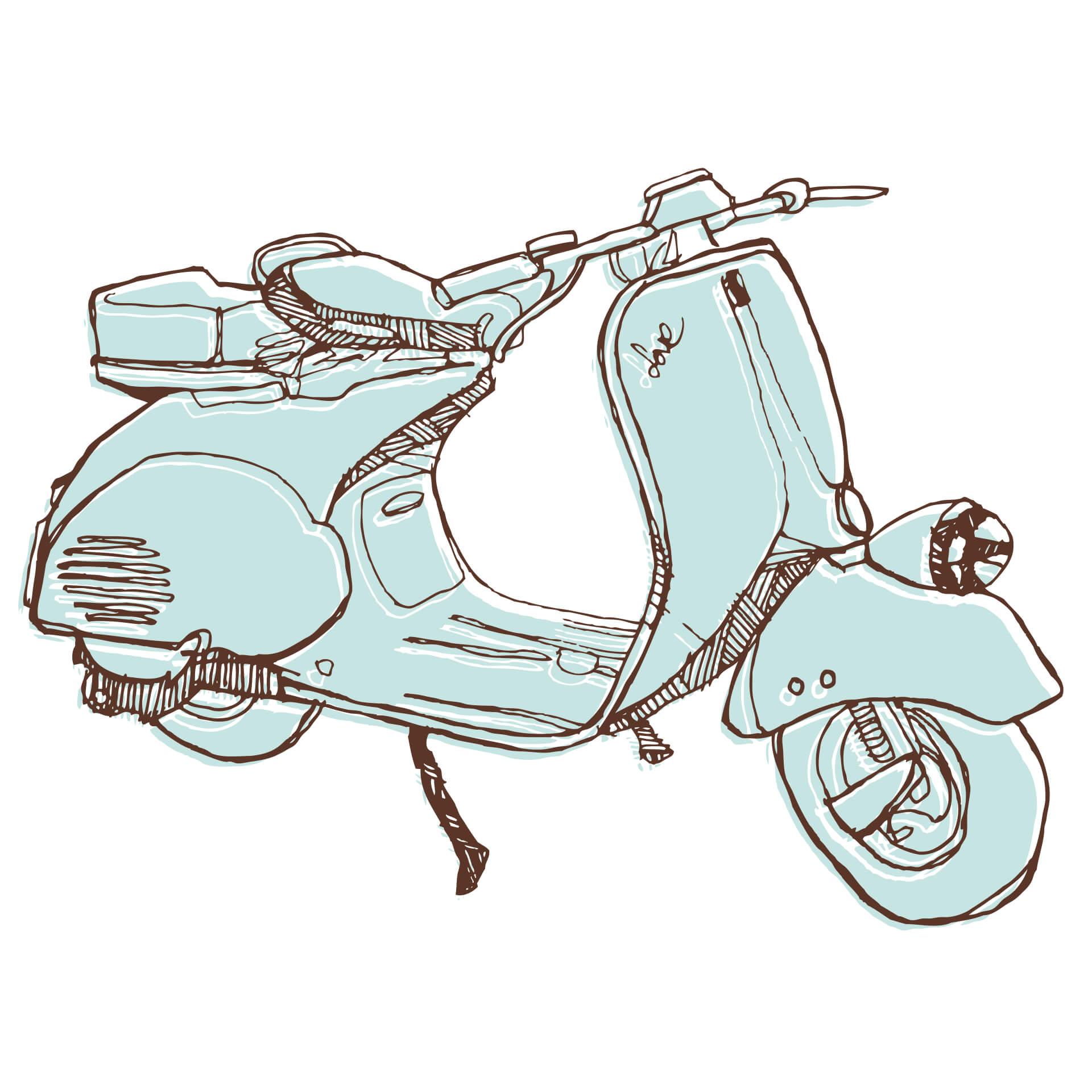Wandtattoo Vespa