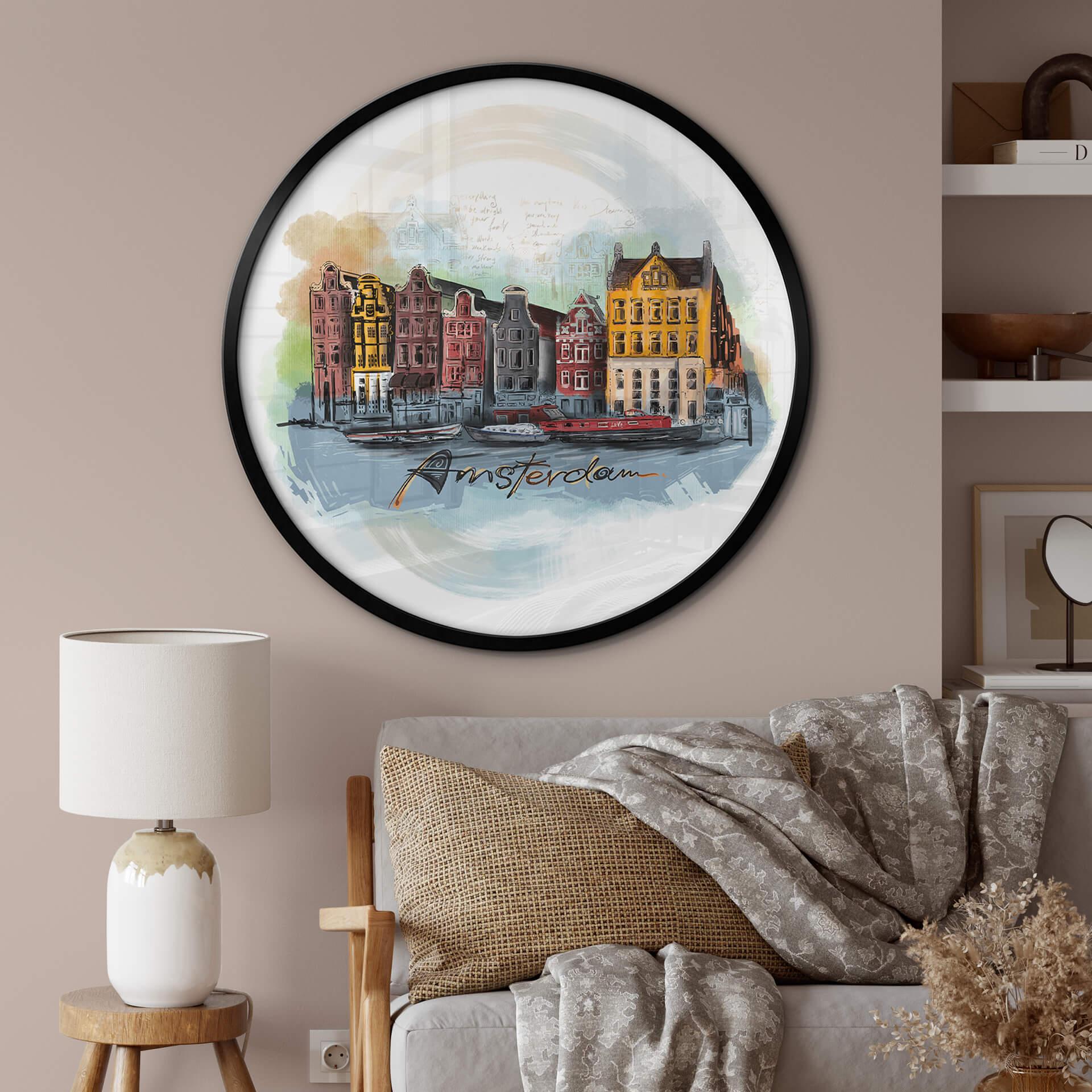Poster Love your City - Amsterdam - Rund