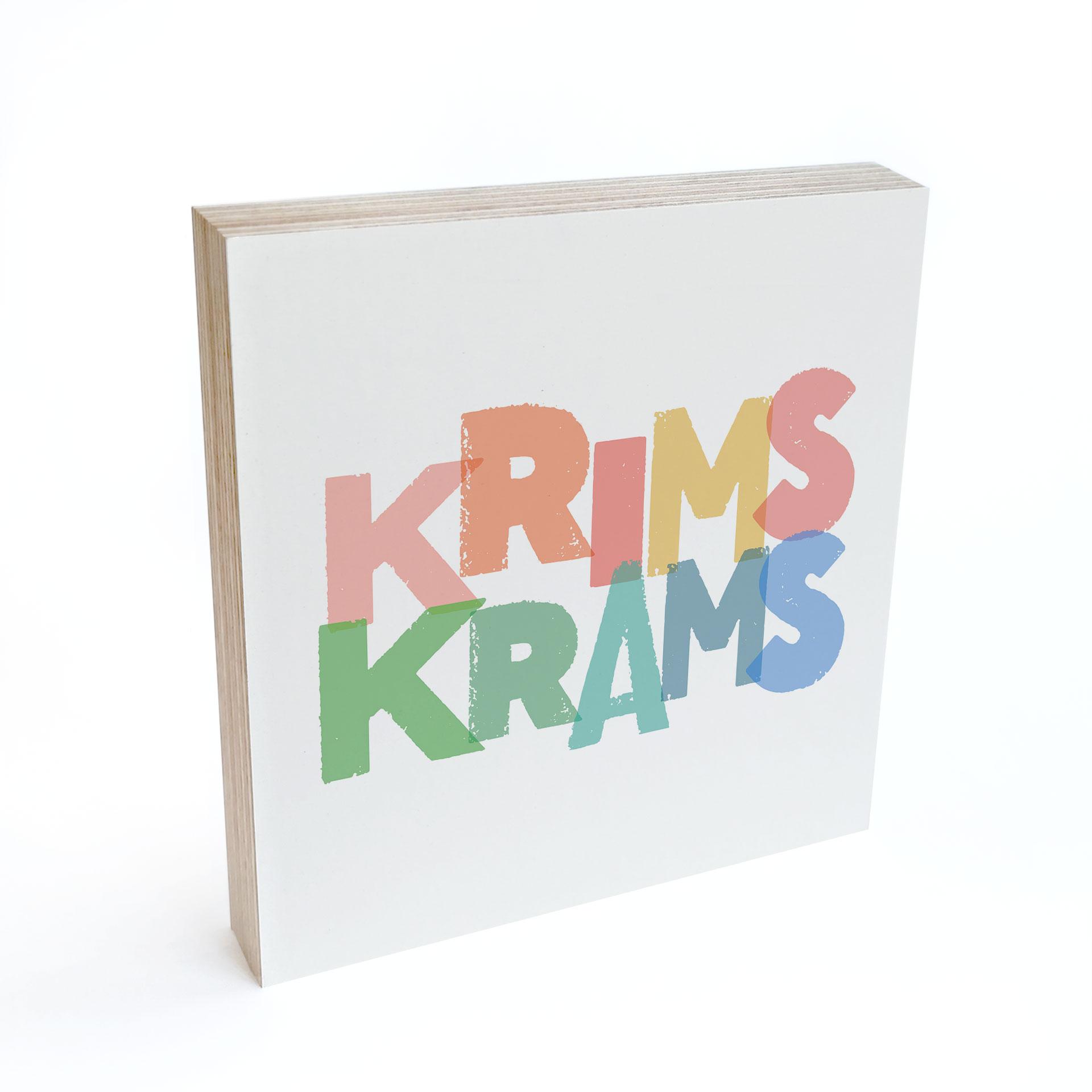 Holzbild zum Hinstellen - Krimskrams - 15x15 cm