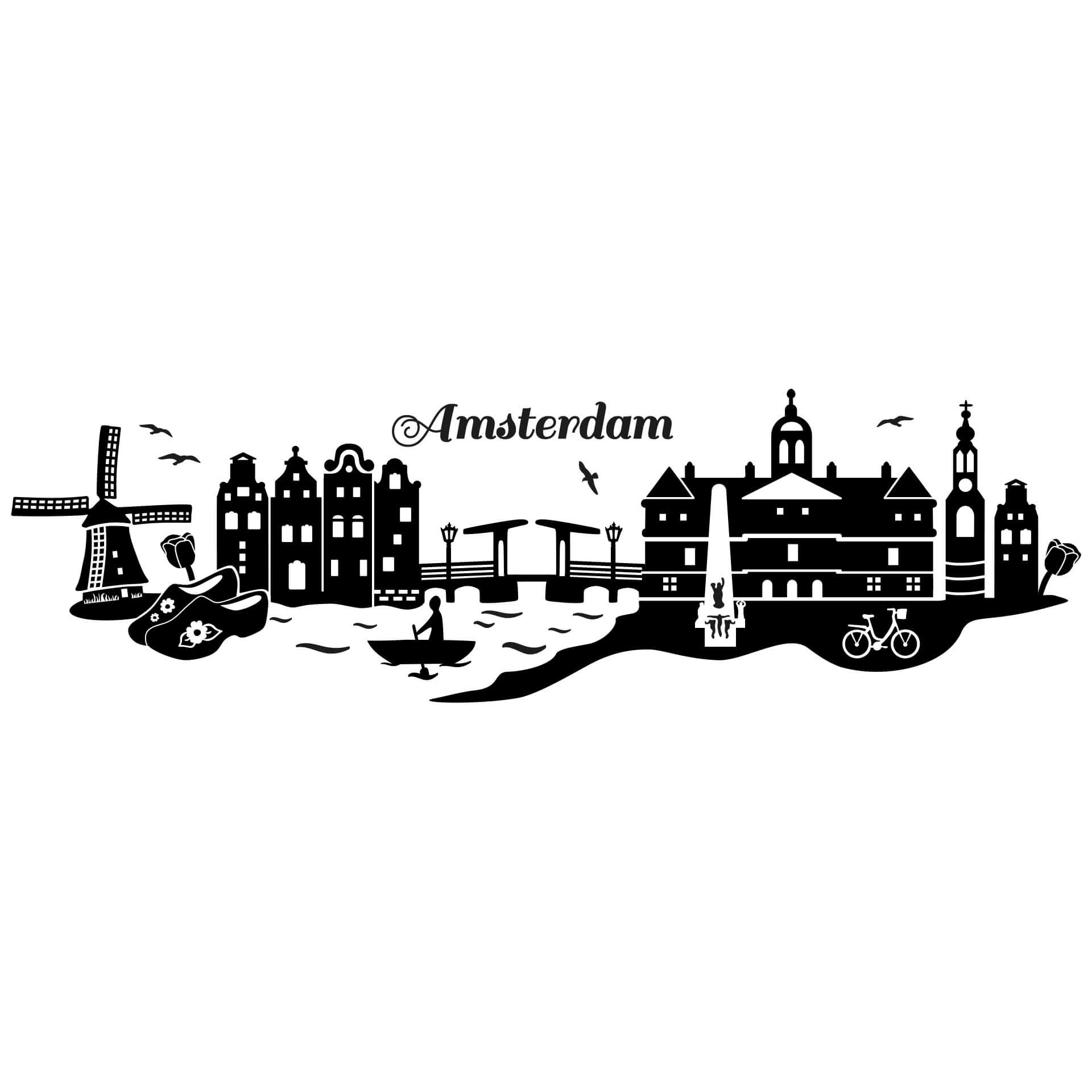 Wandtattoo Amsterdam Skyline