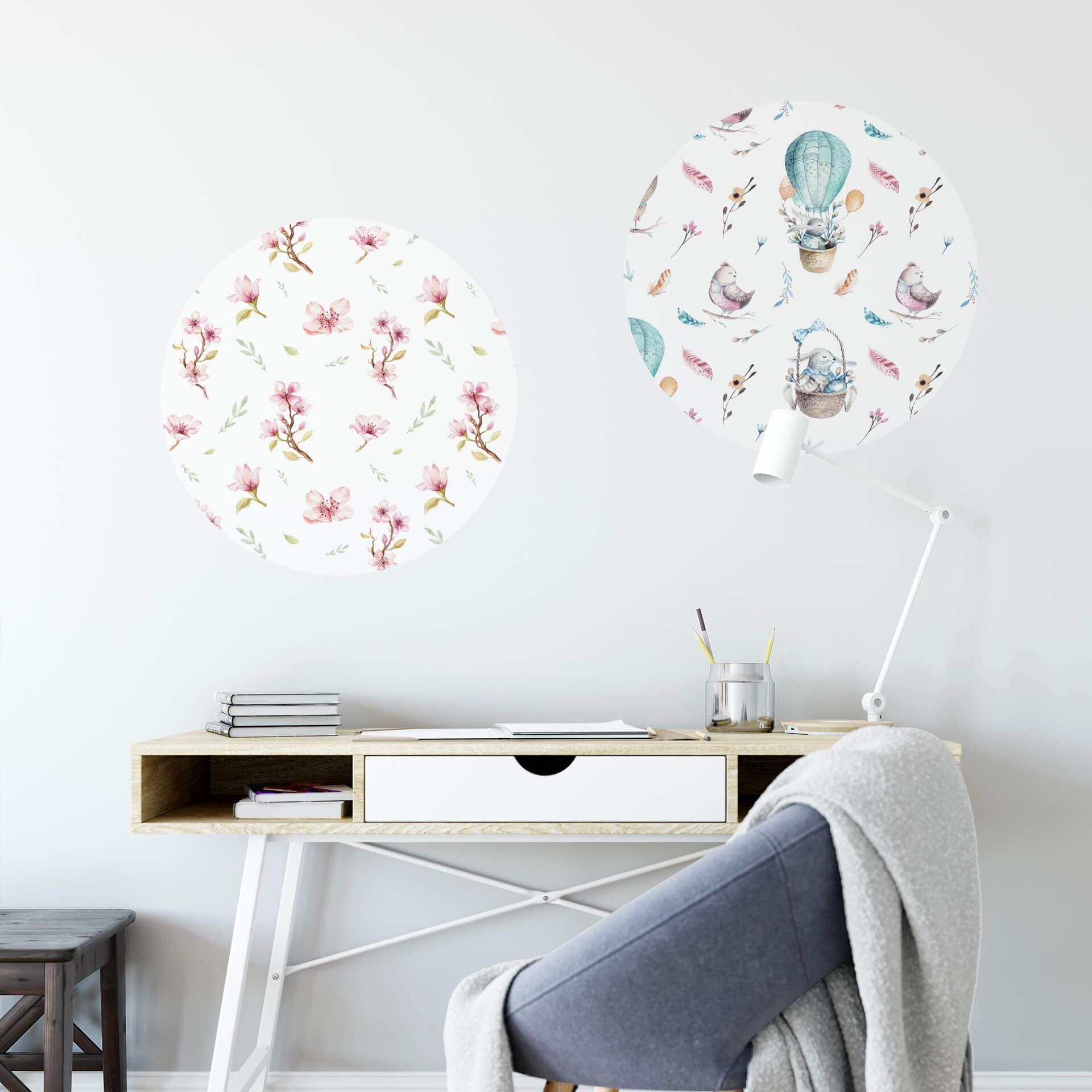 Wandtattoo Kvilis - Magnolien - rund
