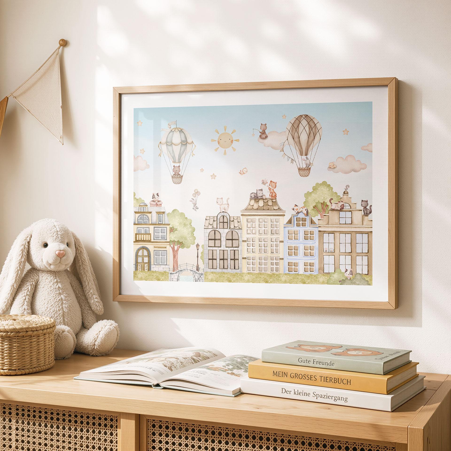 Plakat Koty na Dachach - Oliver Robins