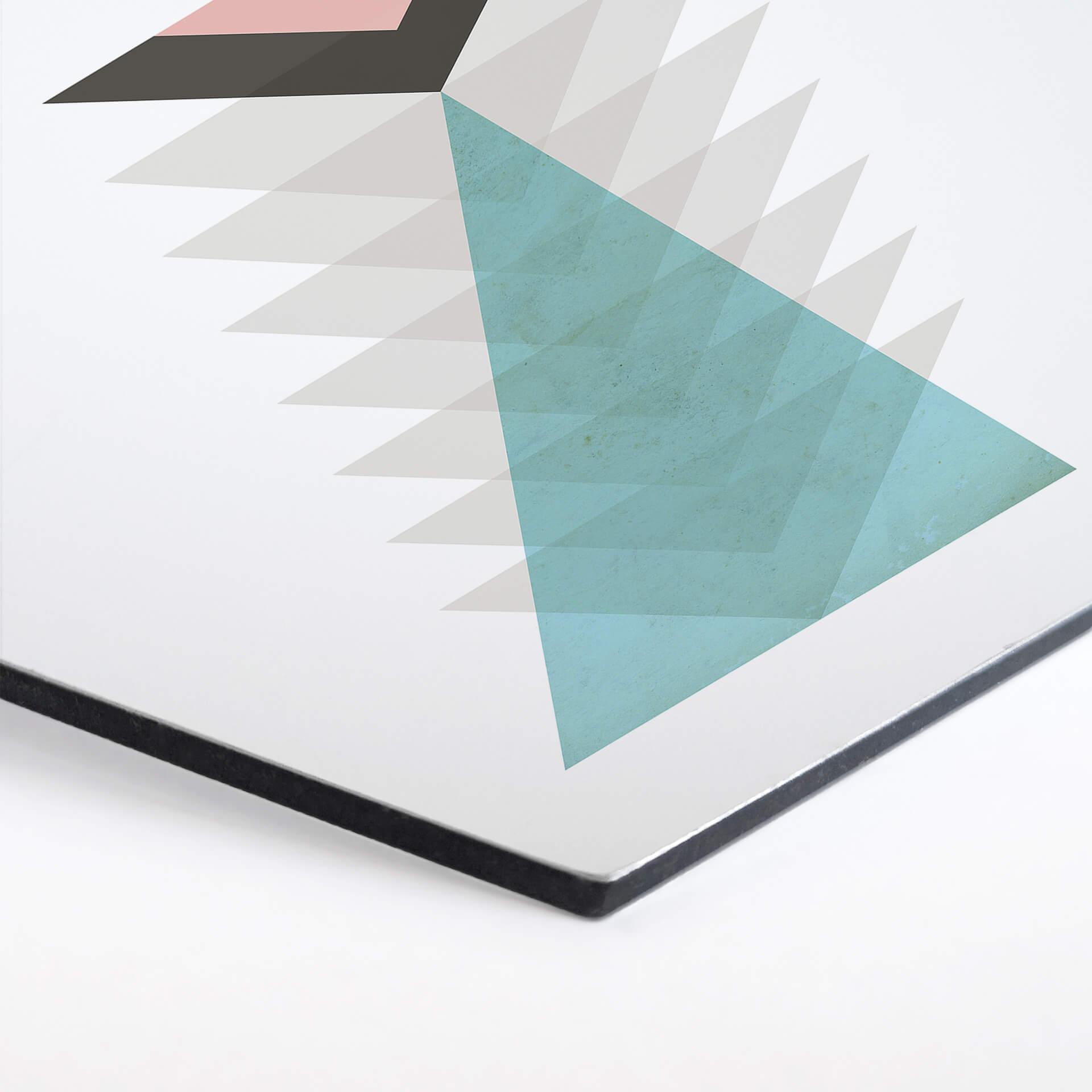 Hexagon - Alu-Dibond Nouveauprints - Totem aqua & pink