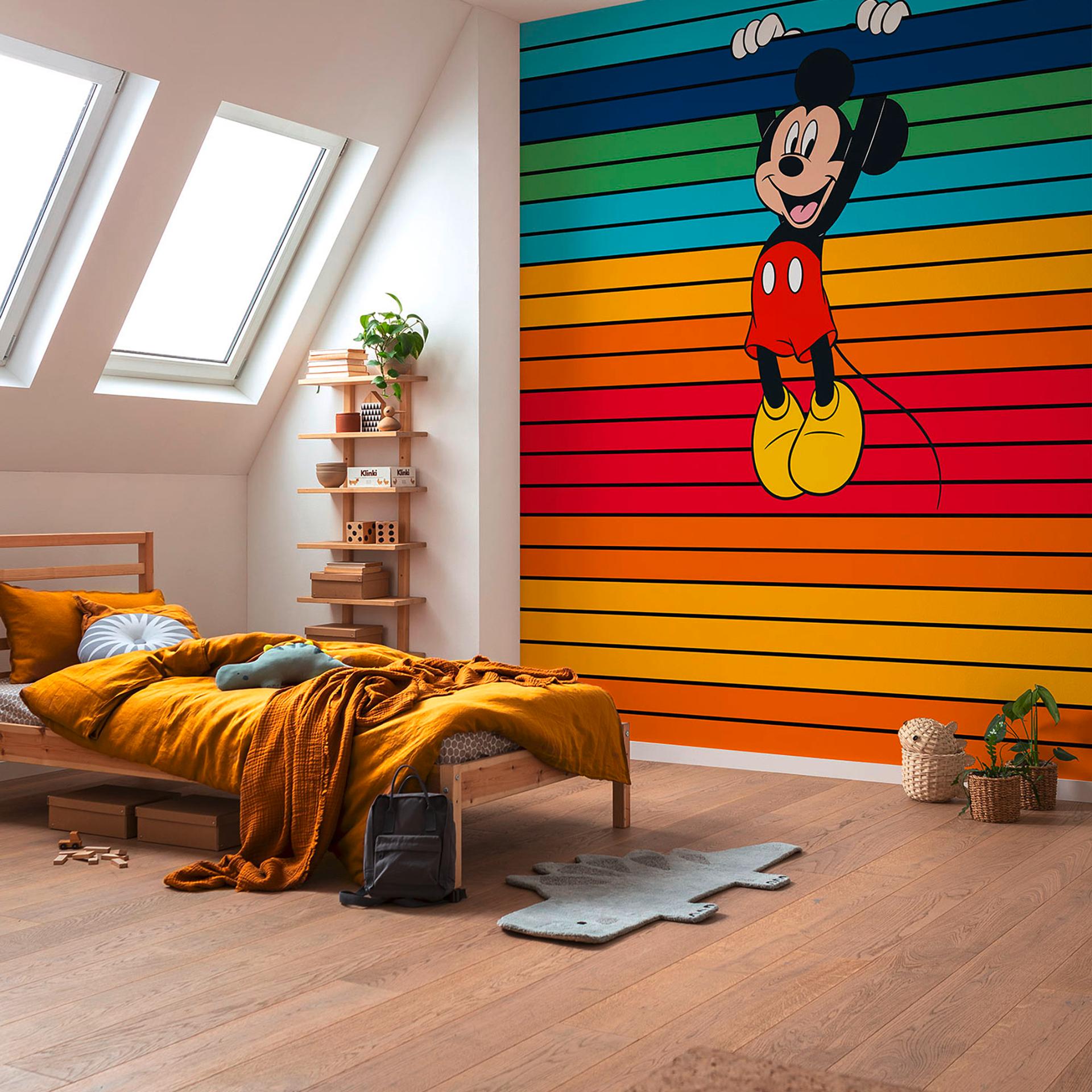 Vliesbehang - Mickey Magic Rainbow - 300 x 250 cm
