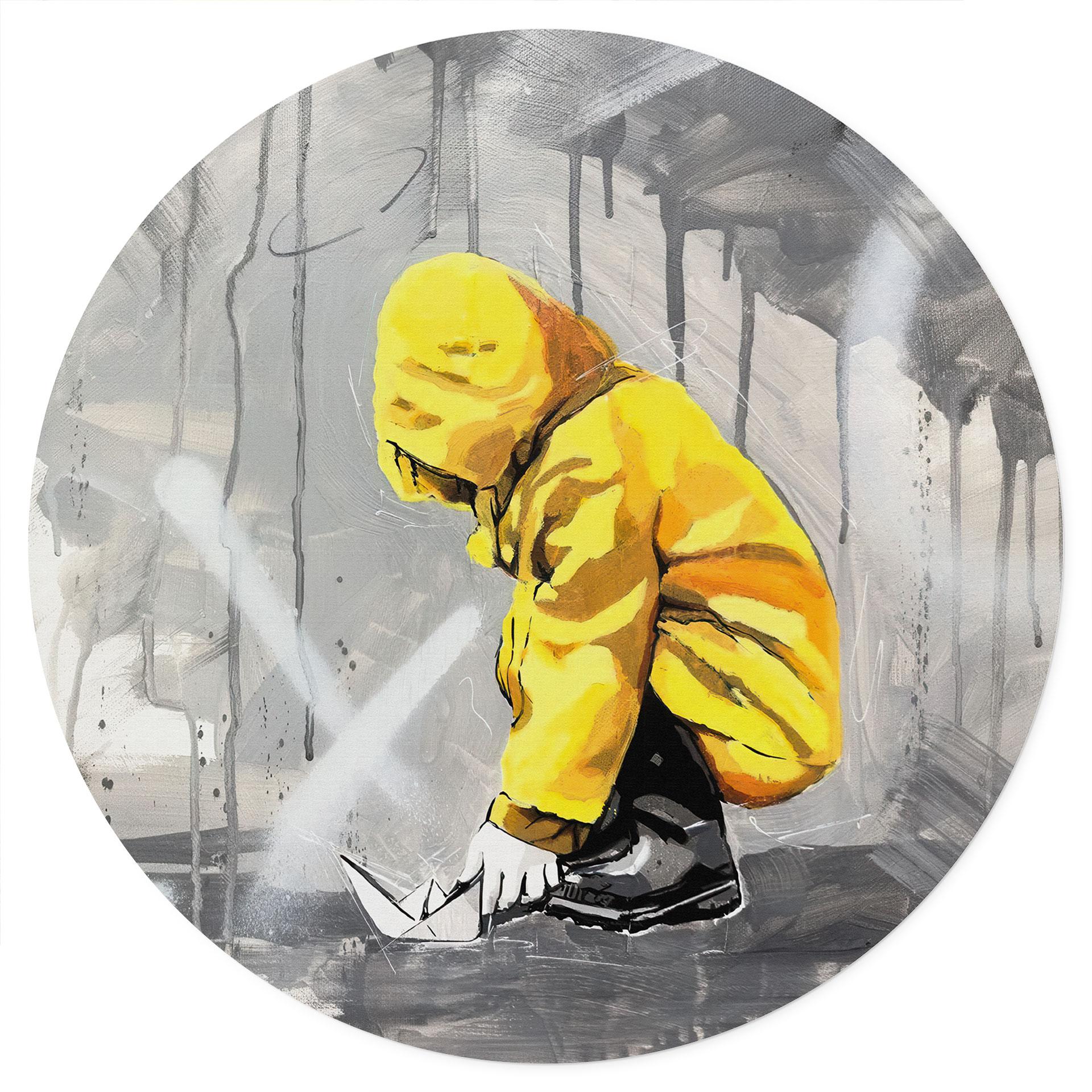 Wandtattoo Kind mit Papierschiff Streetart - Habib