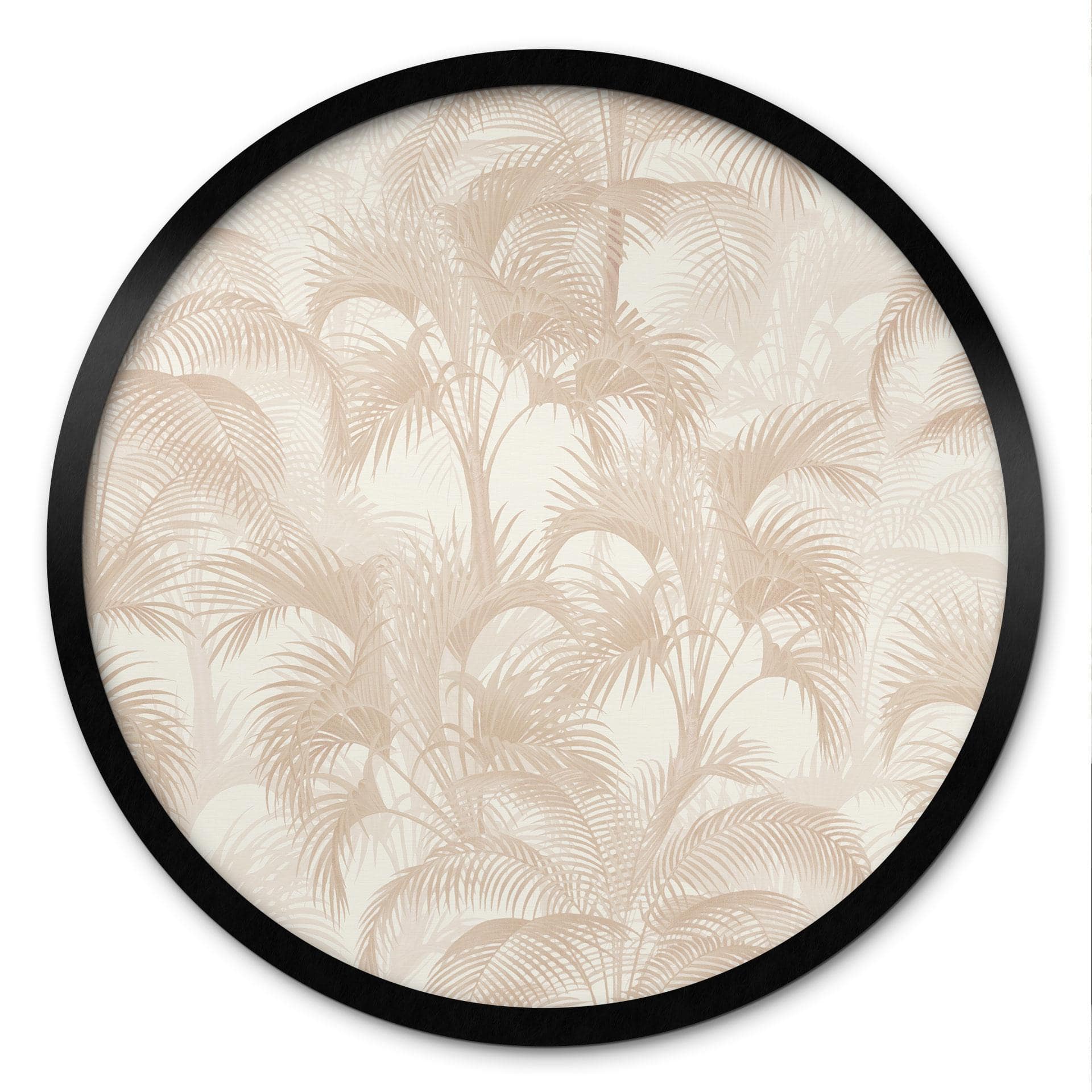 Plakat Palmer i junglen Beige - Blomsterdekoration - Rund