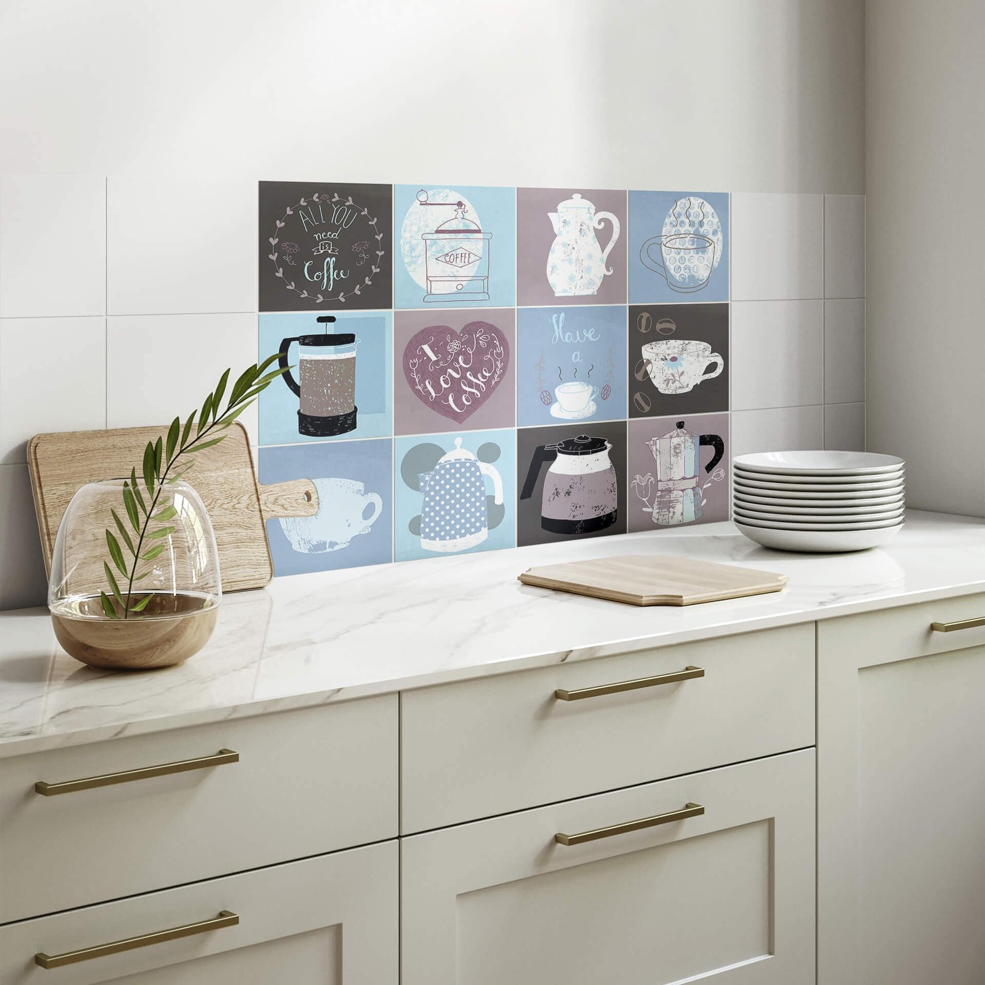 Azulejos Adhesivos Loske - Coffee Time - set de 12
