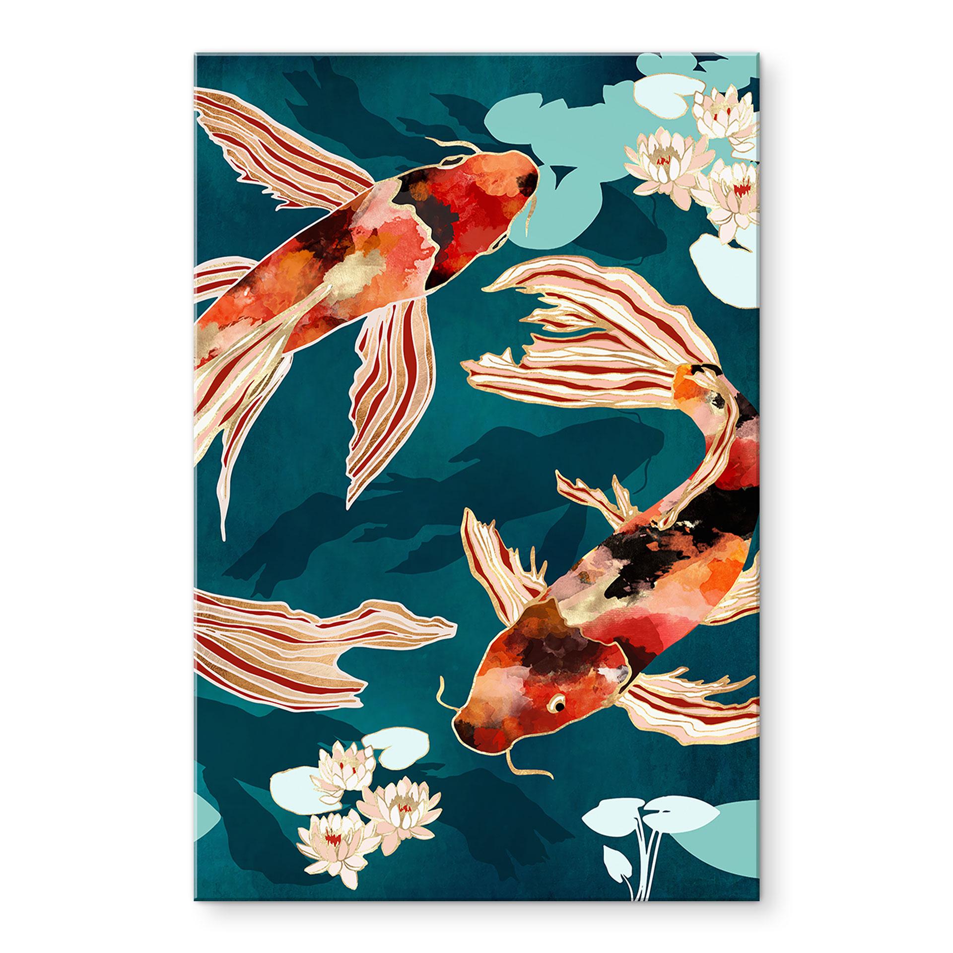 Akrylbillede To koi i en dam - SpaceFrog Designs