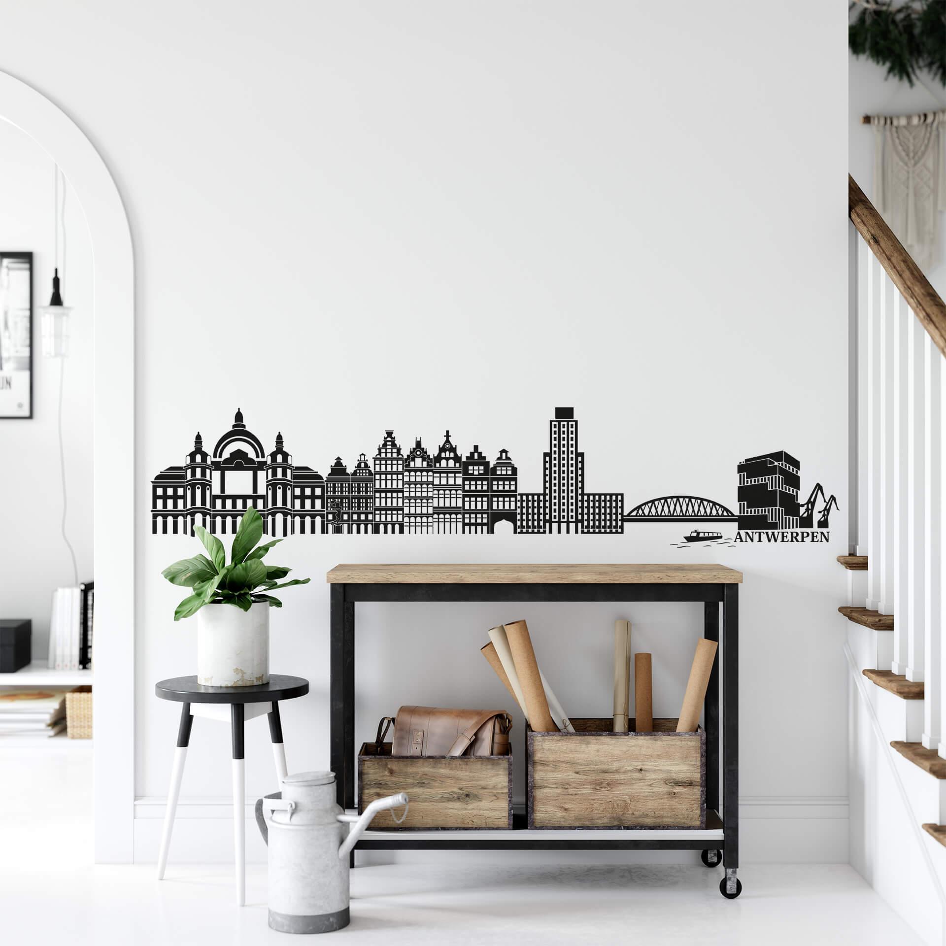 Muursticker Antwerpen Skyline