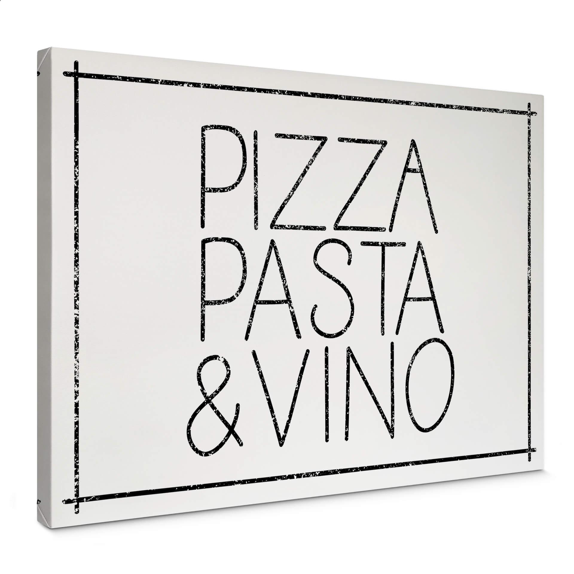 Lienzo Pizza Pasta & Vino blanco