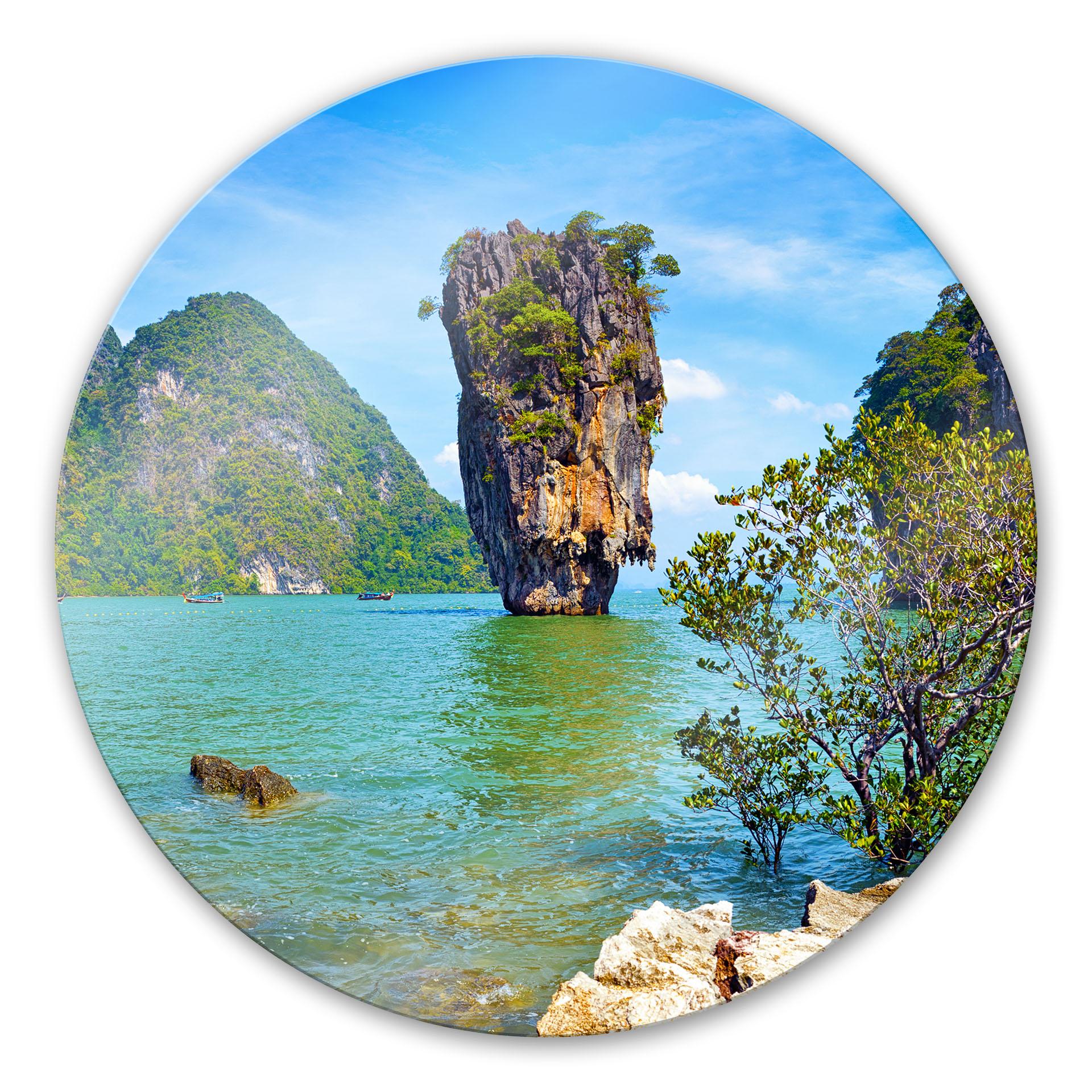 Tableau en verre - Ile Khao Ta-Pu - rond