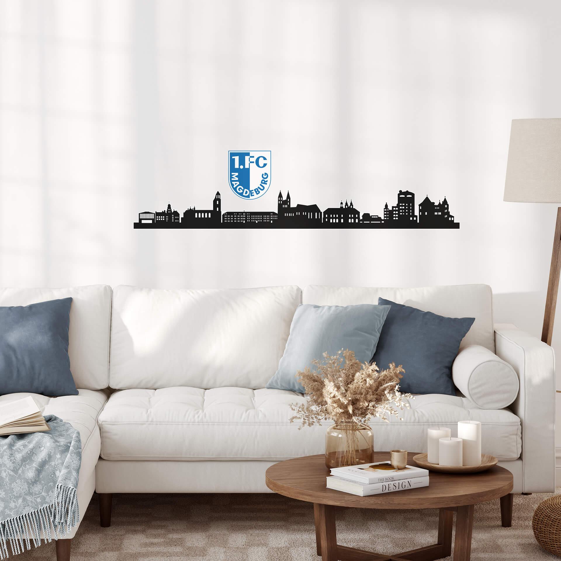 Wall Sticker  FC Magdeburg-Skyline Logo - 100x22 cm