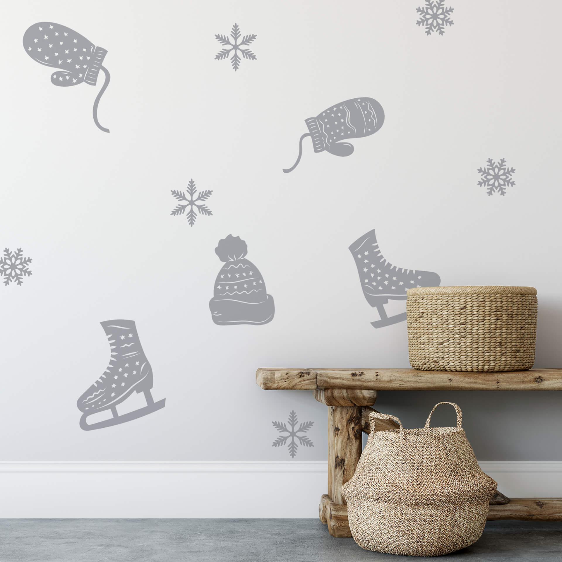 Muursticker set Schaatsplezier