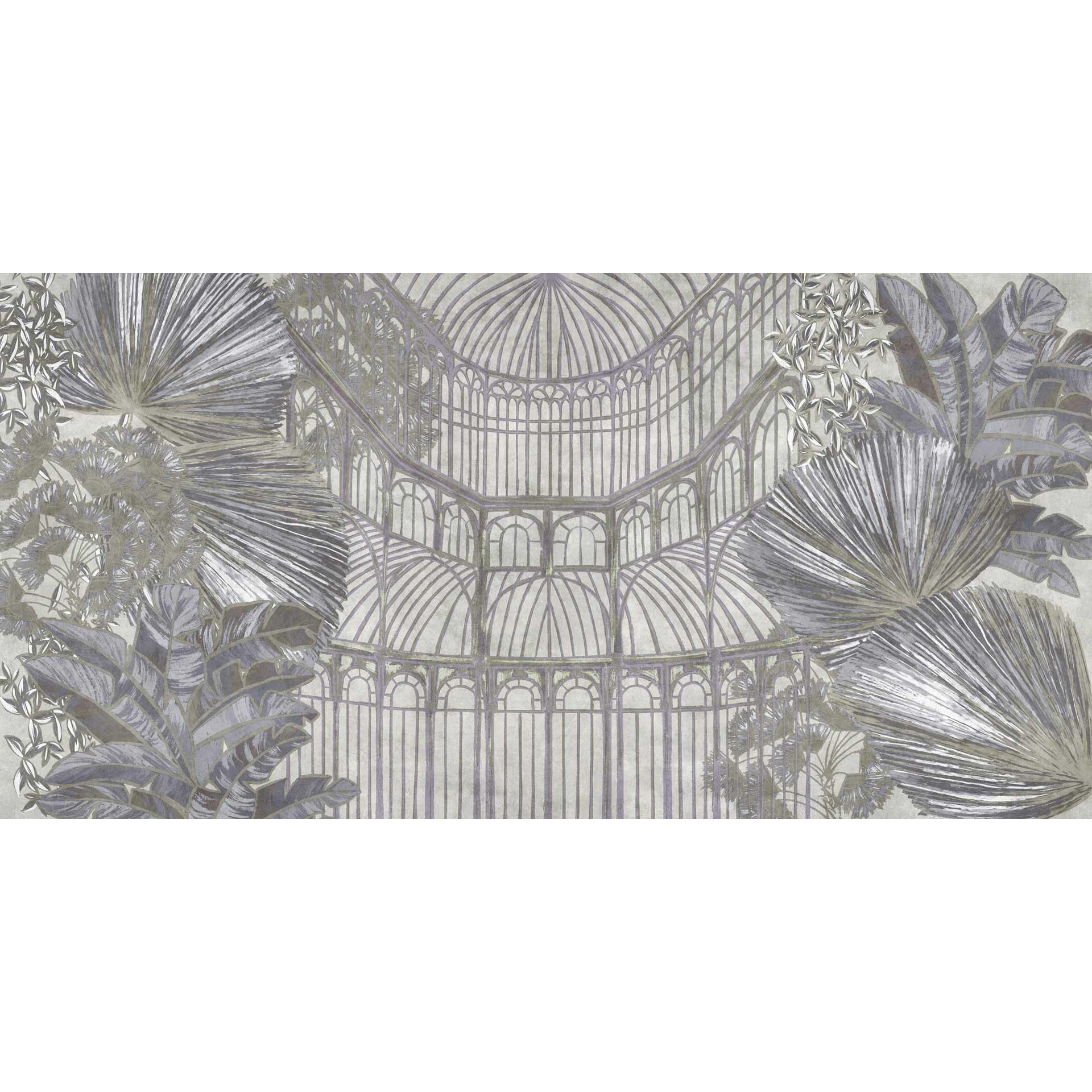 Orangerie architectuur behang - tropisch plantenmotief in serre